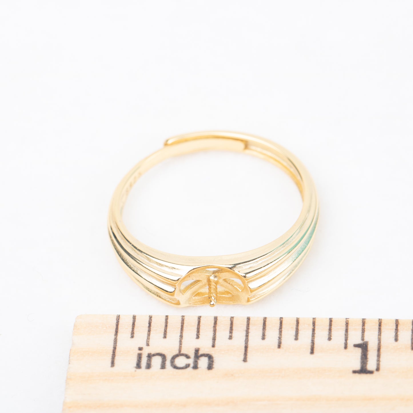 r010849 DIY 7-8mm Natural Freshwater pearl Ring accessory 925 sterling silver Adjustable size engagement jewelry ring for women