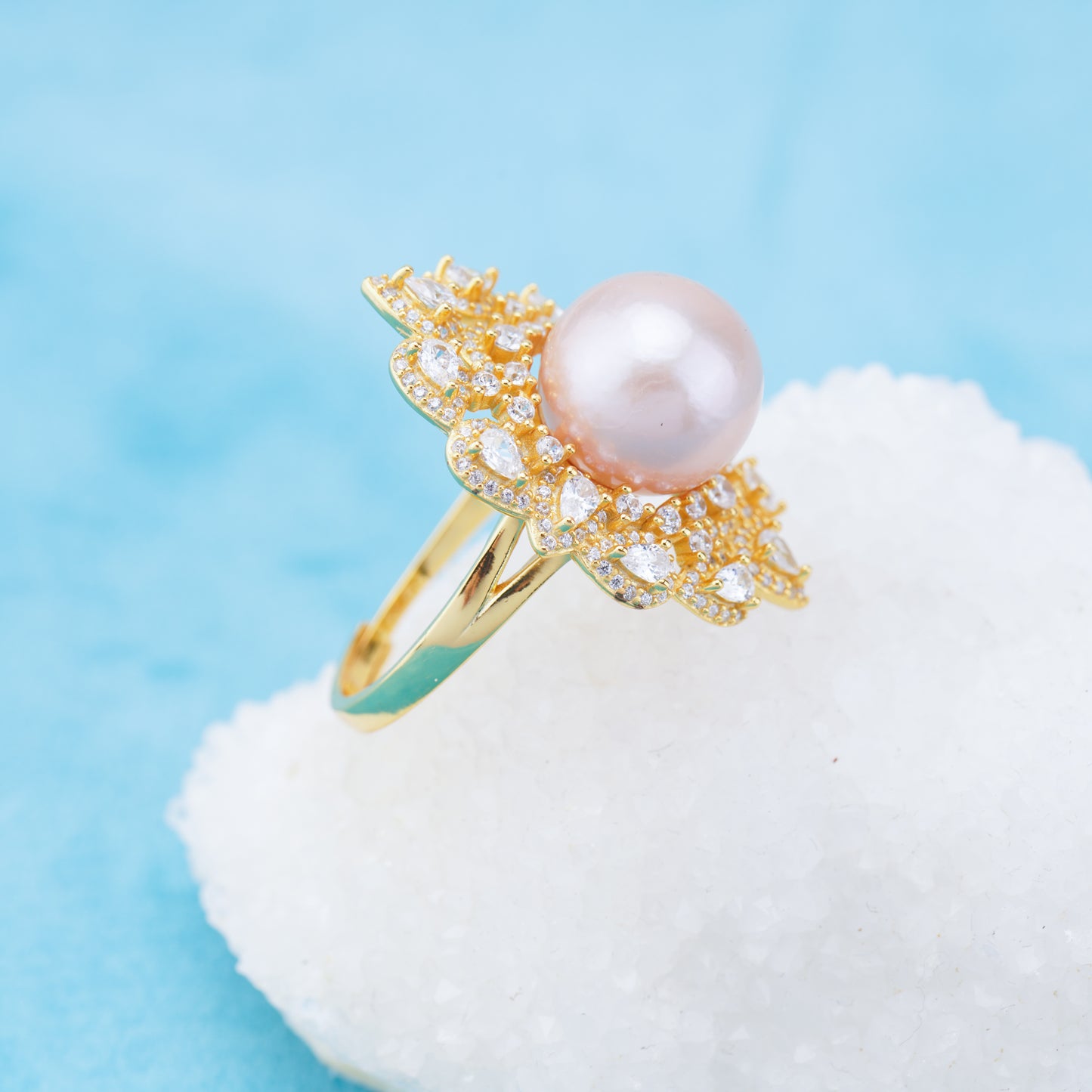 re010943 DIY 9-11mm Natural Freshwater pearl Ring accessory 925 sterling silver Adjustable size engagement ring for women
