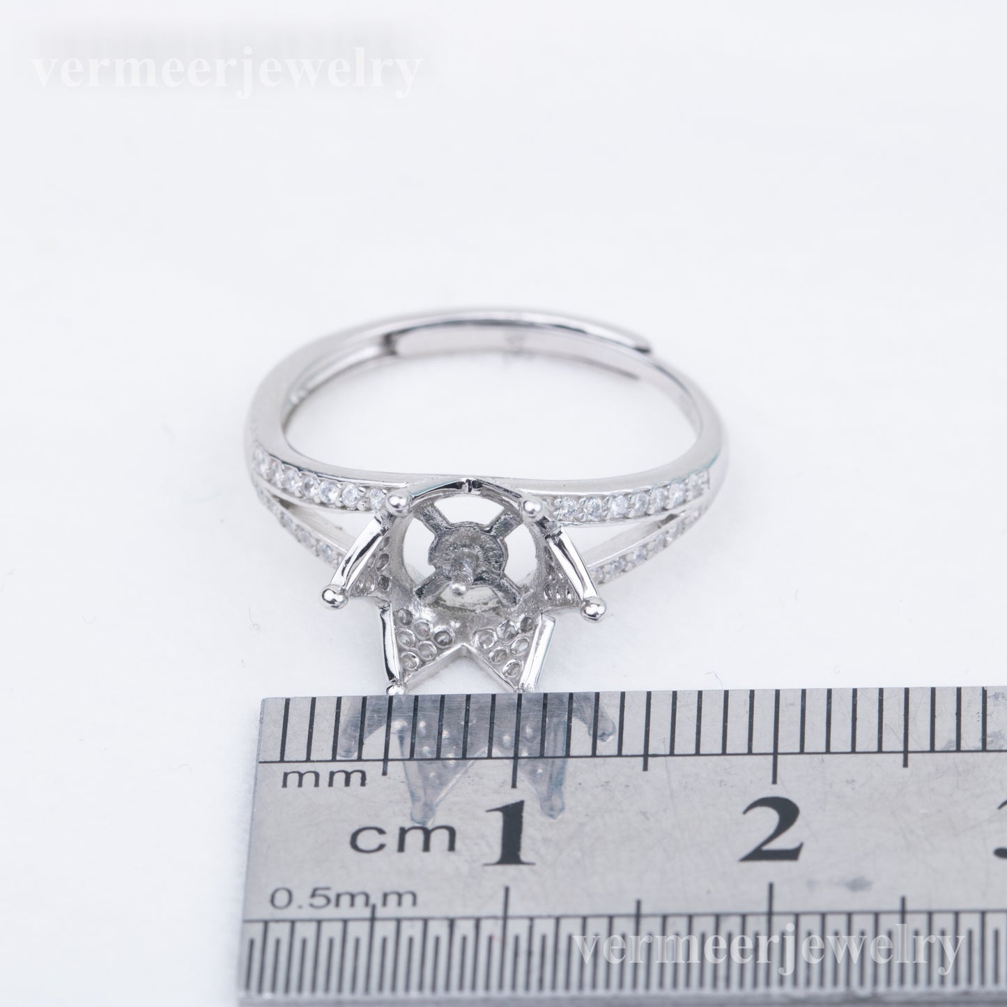 r010808 DIY 7-8mm Natural Freshwater pearl Ring accessory 925 sterling silver Adjustable size engagement jewelry ring for women