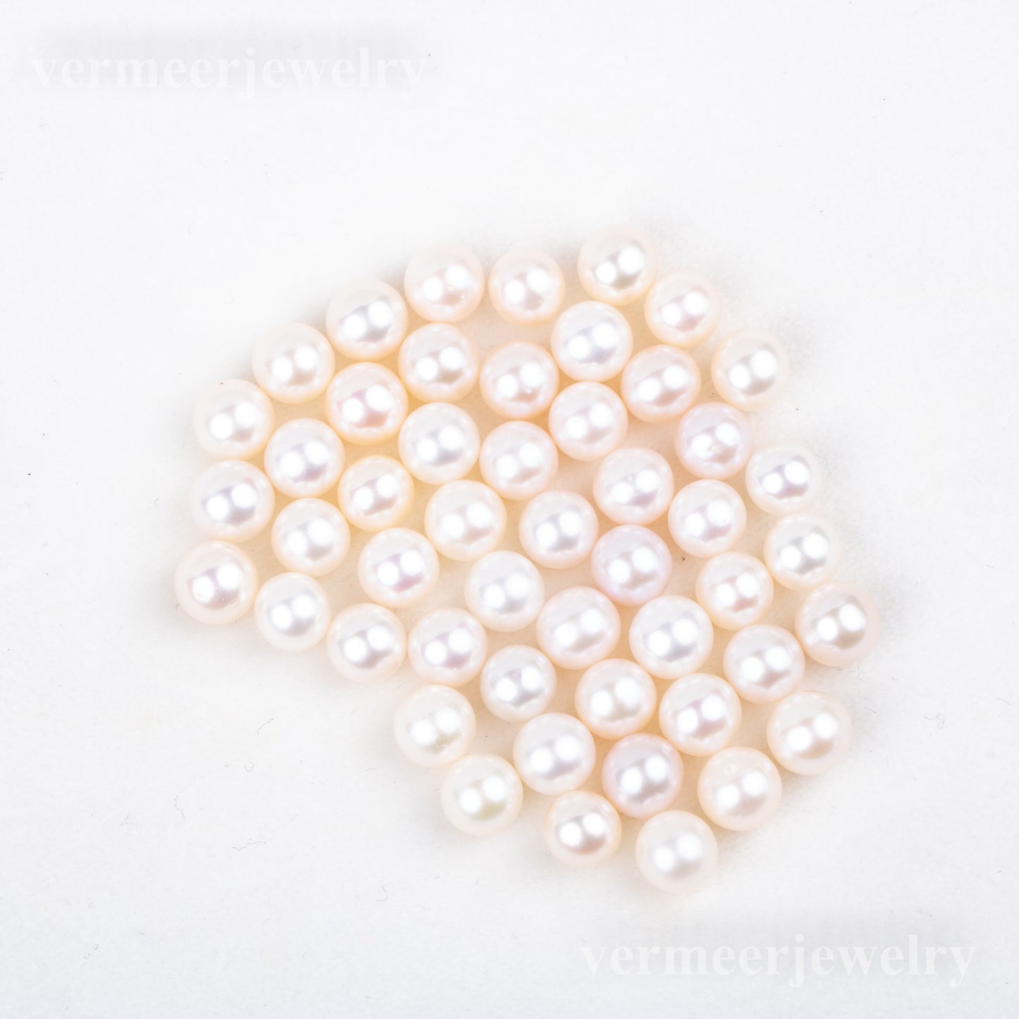 Wholesale White color 8-9mm AAAA grade loose freshwater pearl round shape no hole bead for pearl party