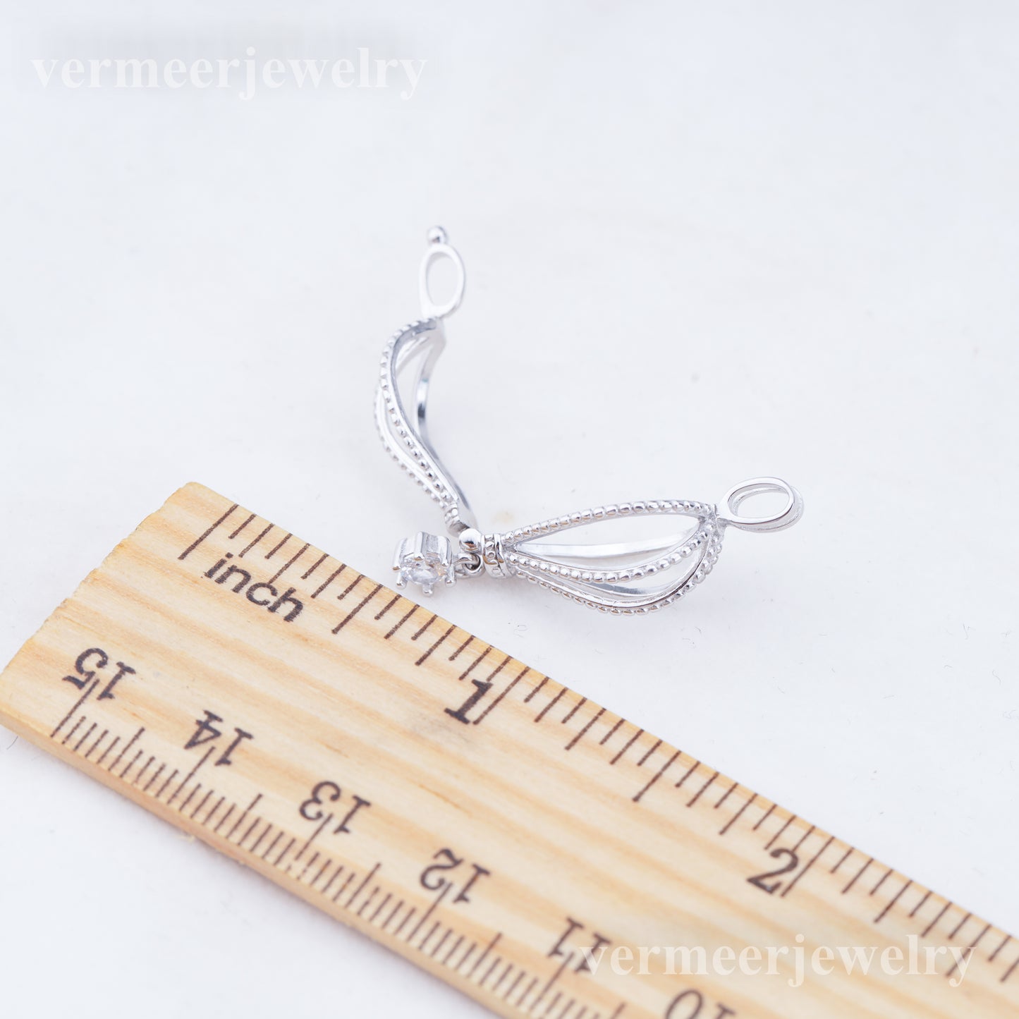 C030124 sterling silver Freshwater pearl cage pendant necklace jewelry locket for pearl party