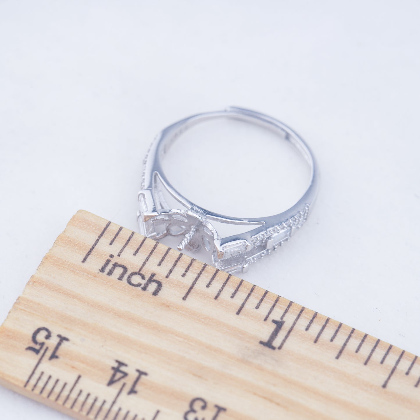 r010948 DIY 6-8mm Natural Freshwater pearl Ring accessory 925 sterling silver Adjustable size engagement jewelry ring for women