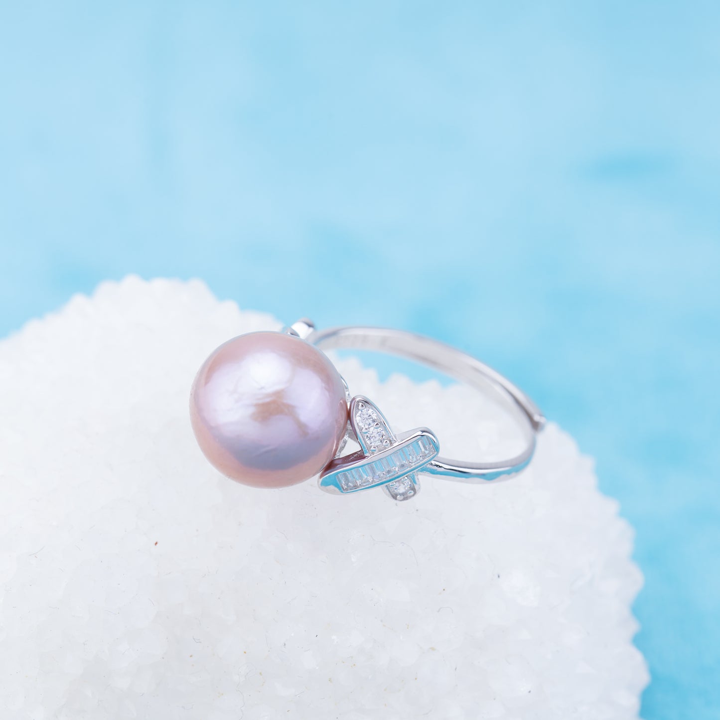 re010936 DIY 9-11mm Natural Freshwater pearl Ring accessory 925 sterling silver Adjustable size engagement ring for women