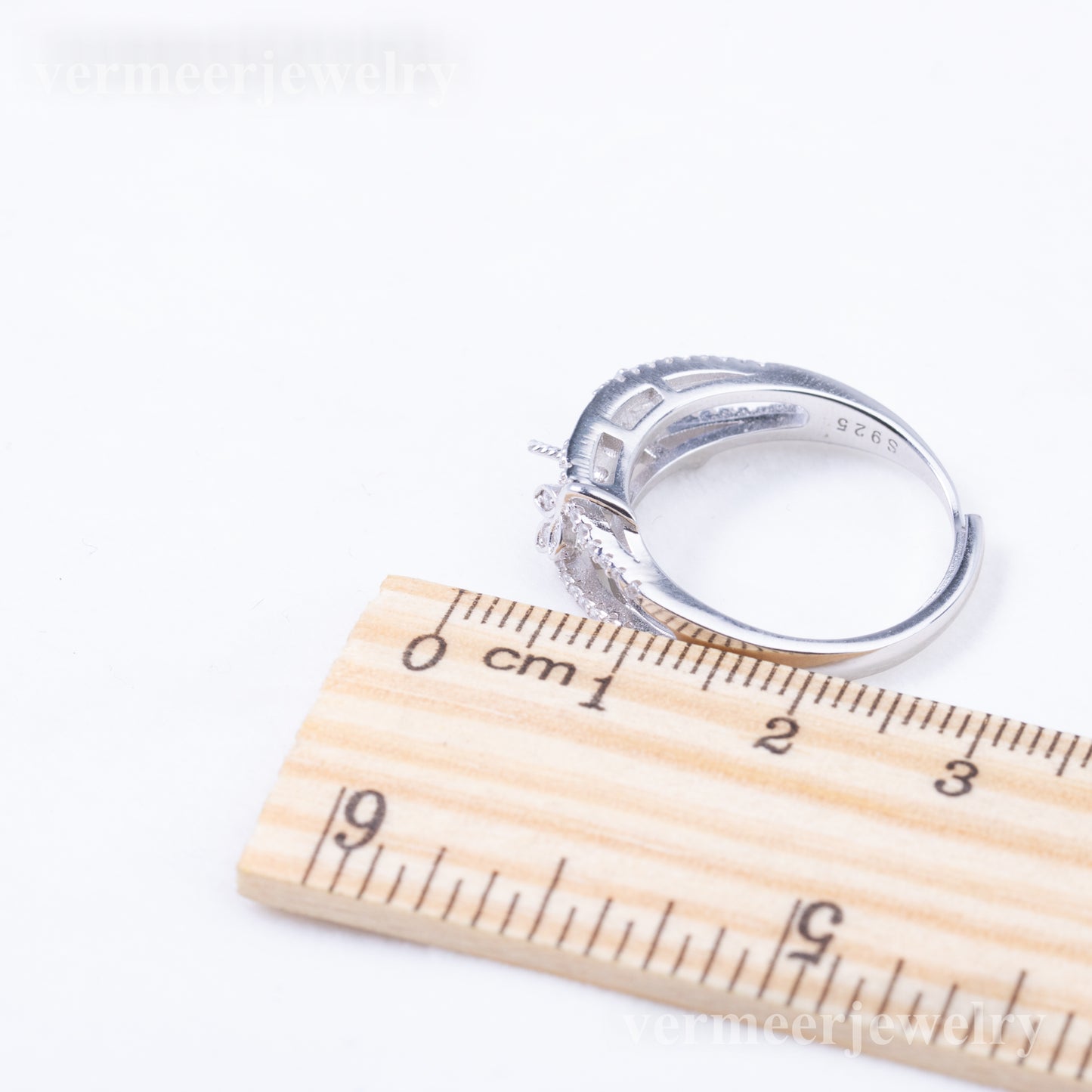 r010899 DIY 6-8mm Natural Freshwater pearl Ring accessory 925 sterling silver Adjustable size engagement jewelry ring for women