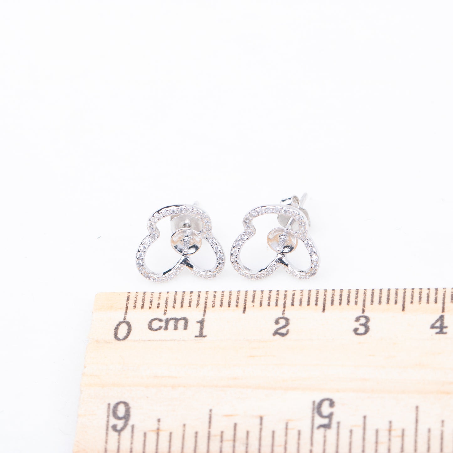 e010779 S925 pearl earring 925 sterling silver DIY 7-8mm Natural Freshwater pearl stud earring for women