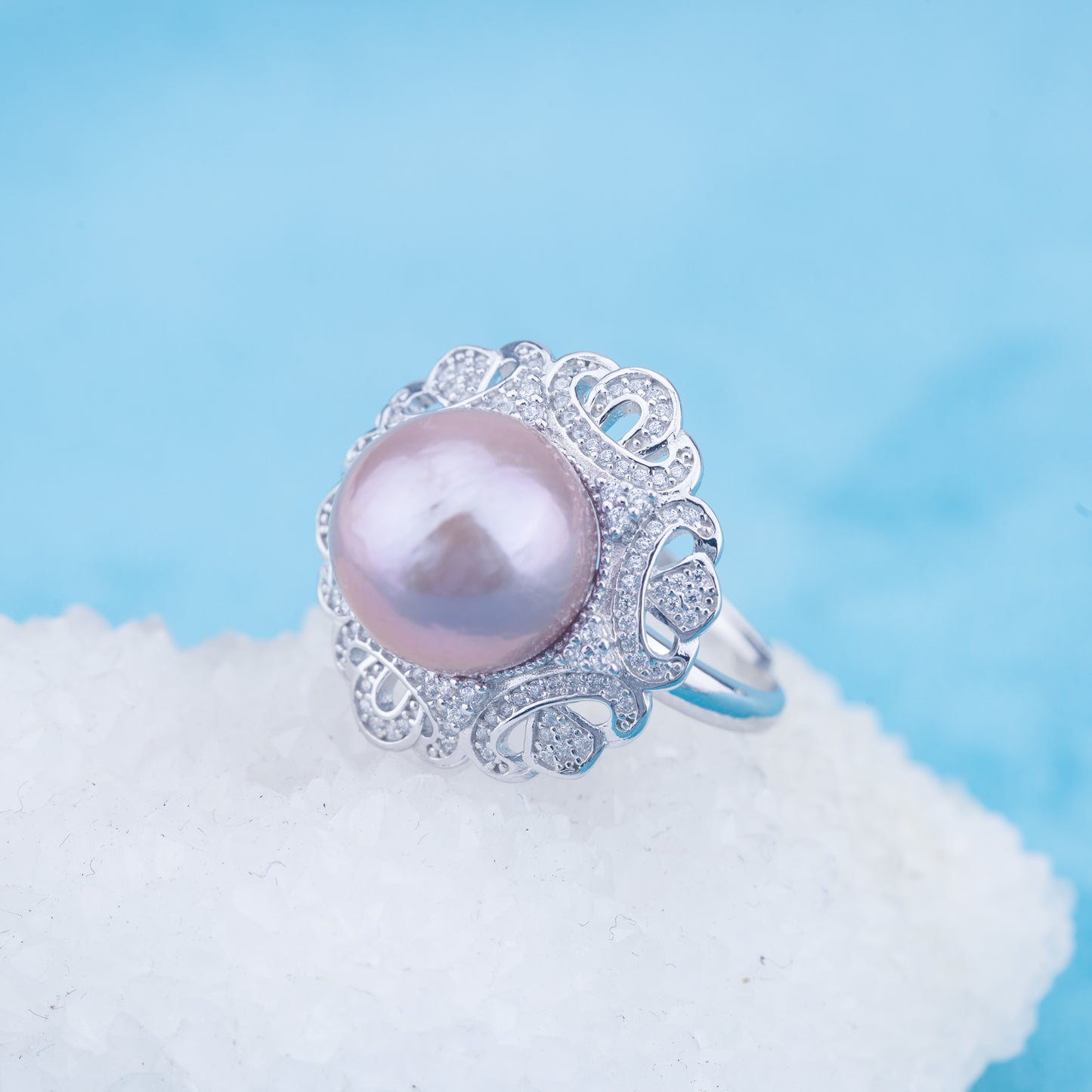 re010955 DIY 9-11mm Natural Freshwater pearl Ring accessory 925 sterling silver Adjustable size engagement ring for women
