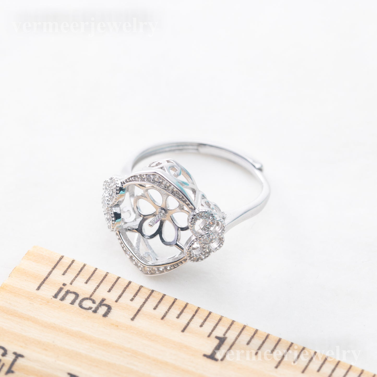 re010866 DIY 9-11mm Natural Freshwater pearl Ring accessory 925 sterling silver Adjustable size engagement ring for women