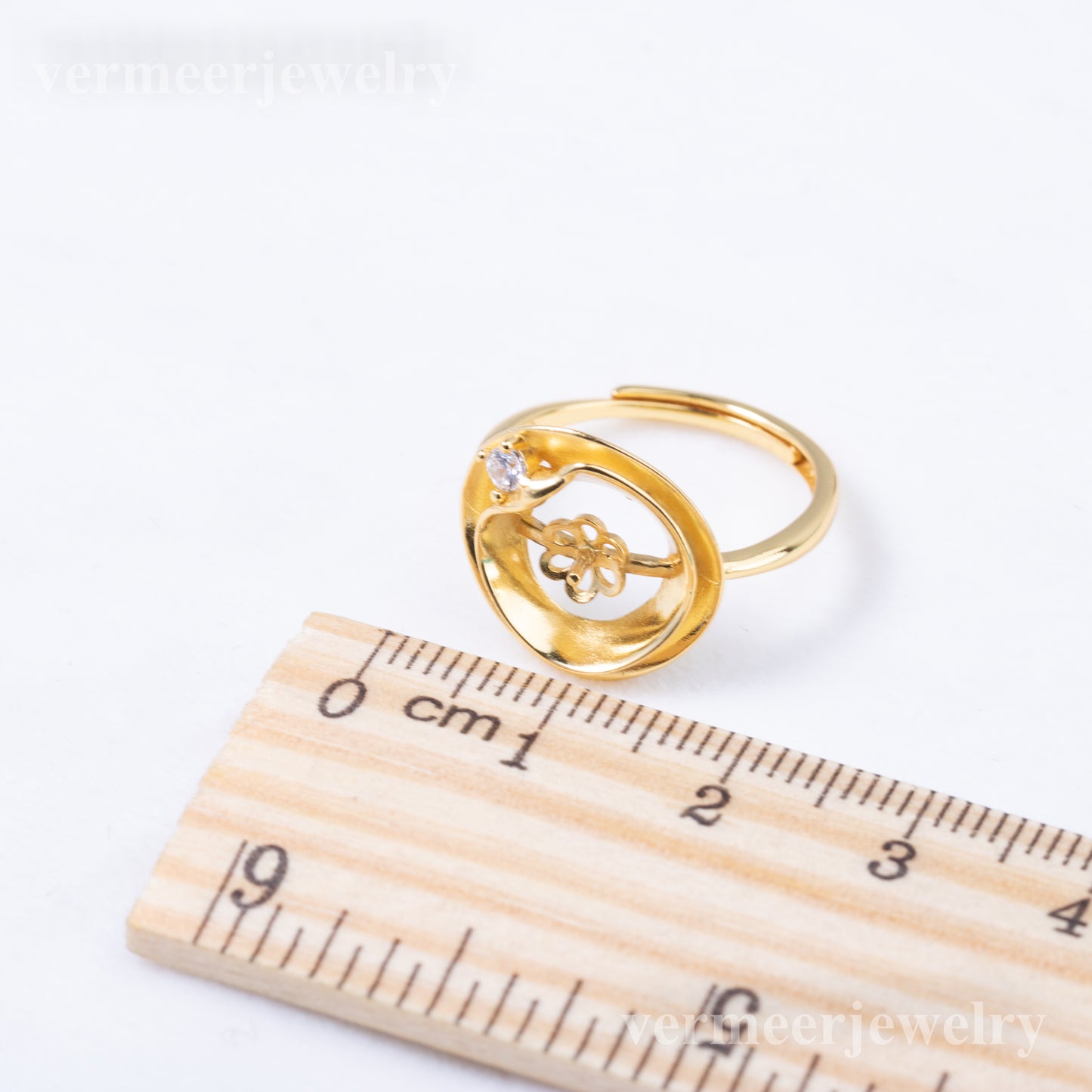 r010890 DIY 6-8mm Natural Freshwater pearl Ring accessory 925 sterling silver Adjustable size engagement jewelry ring for women
