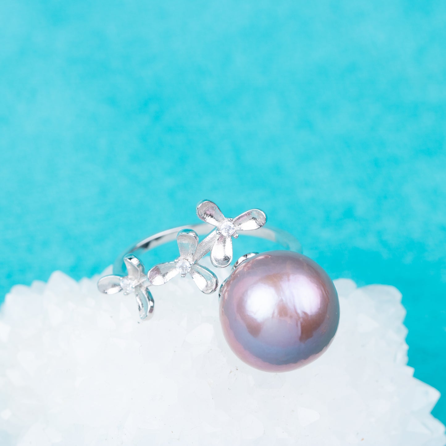 re010855DIY 9-11mm Natural Freshwater pearl Ring accessory 925 sterling silver Adjustable size engagement jewelry ring for women