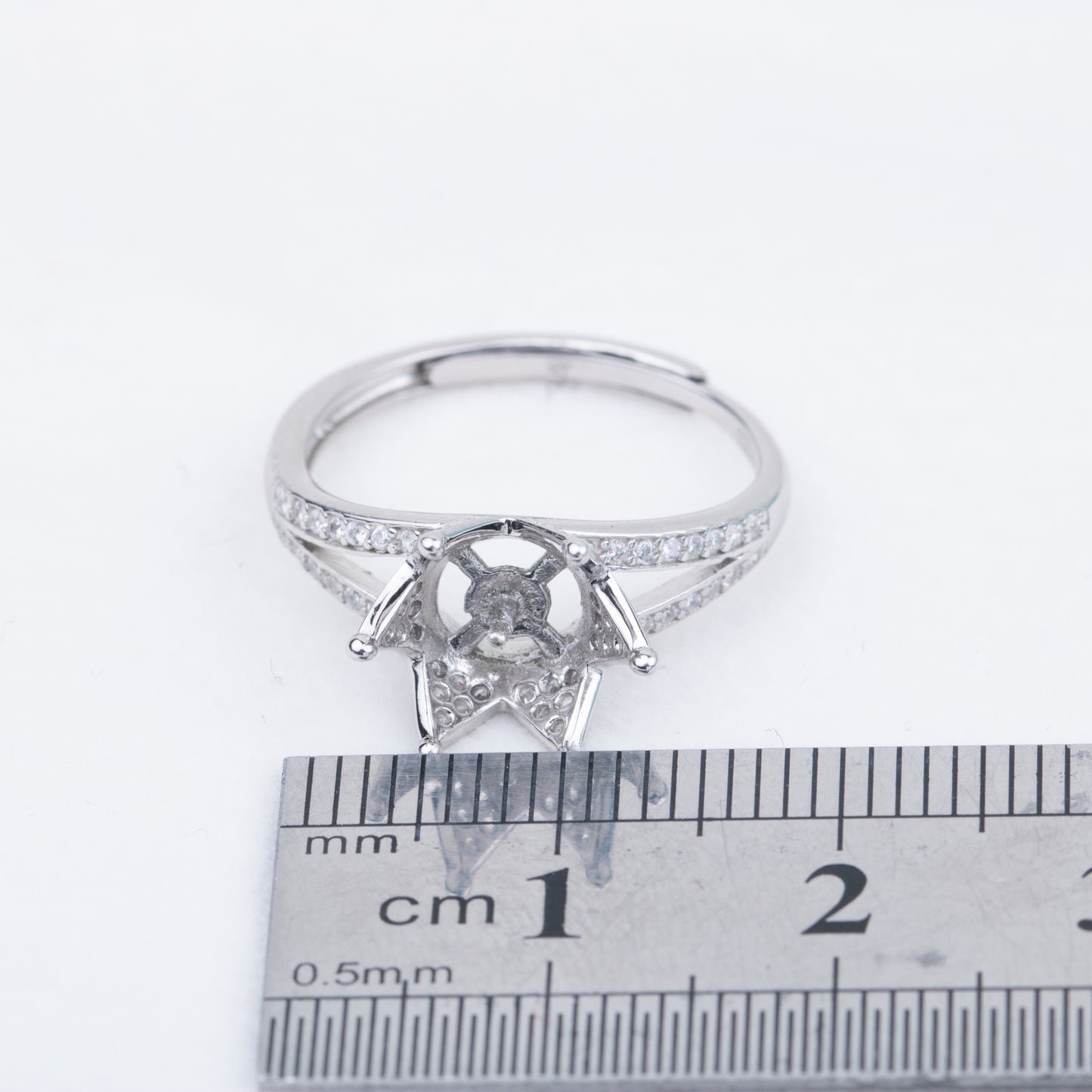 r010808 DIY 7-8mm Natural Freshwater pearl Ring accessory 925 sterling silver Adjustable size engagement jewelry ring for women