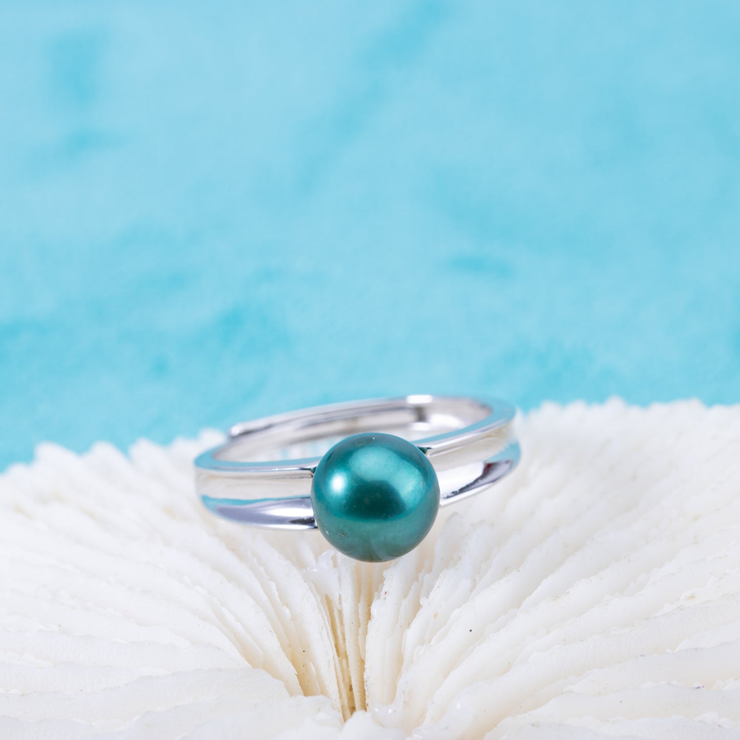 r010888 DIY 6-8mm Natural Freshwater pearl Ring accessory 925 sterling silver Adjustable size engagement jewelry ring for women