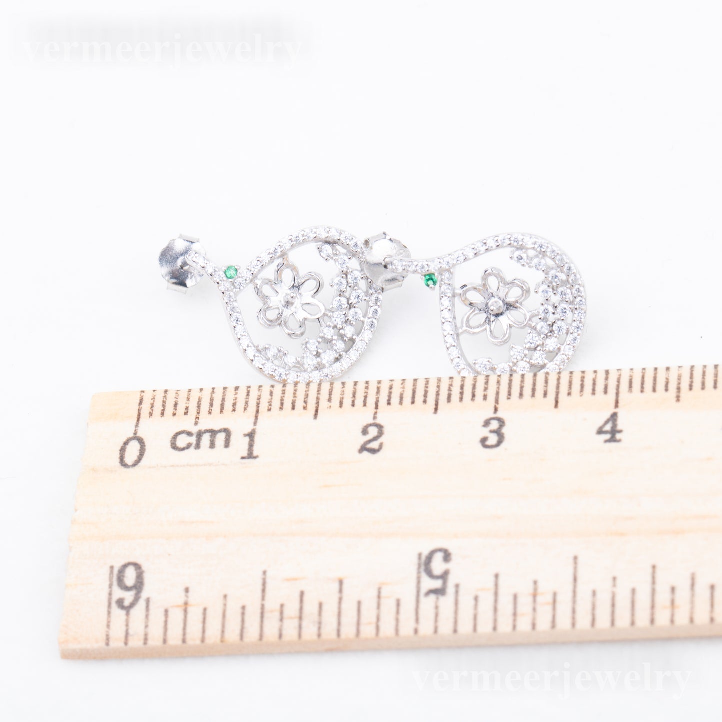 e010787 S925 pearl earring 925 sterling silver DIY 7-8mm Natural Freshwater pearl stud earring for women