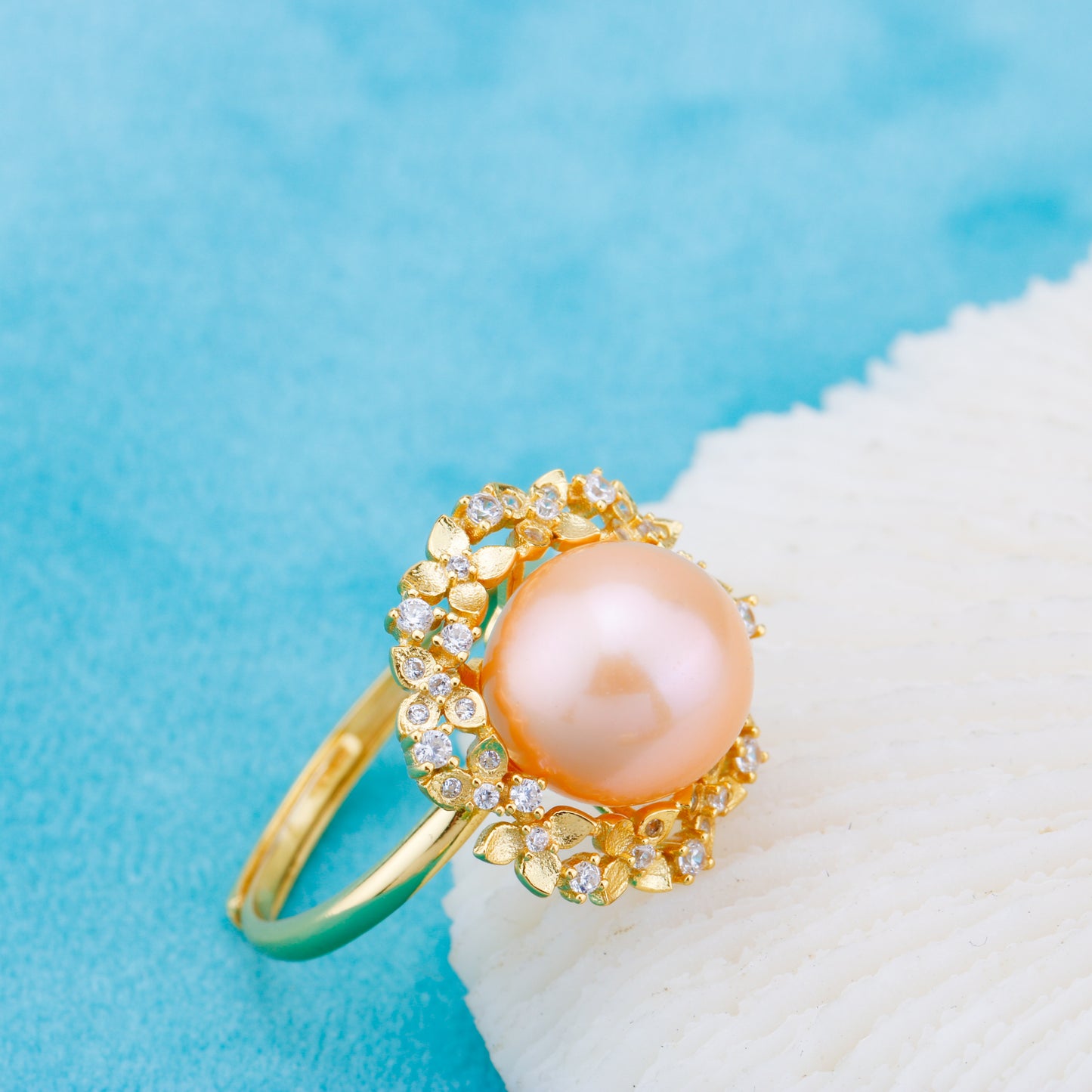 re010912 DIY 9-11mm Natural Freshwater pearl Ring accessory 925 sterling silver Adjustable size engagement ring for women