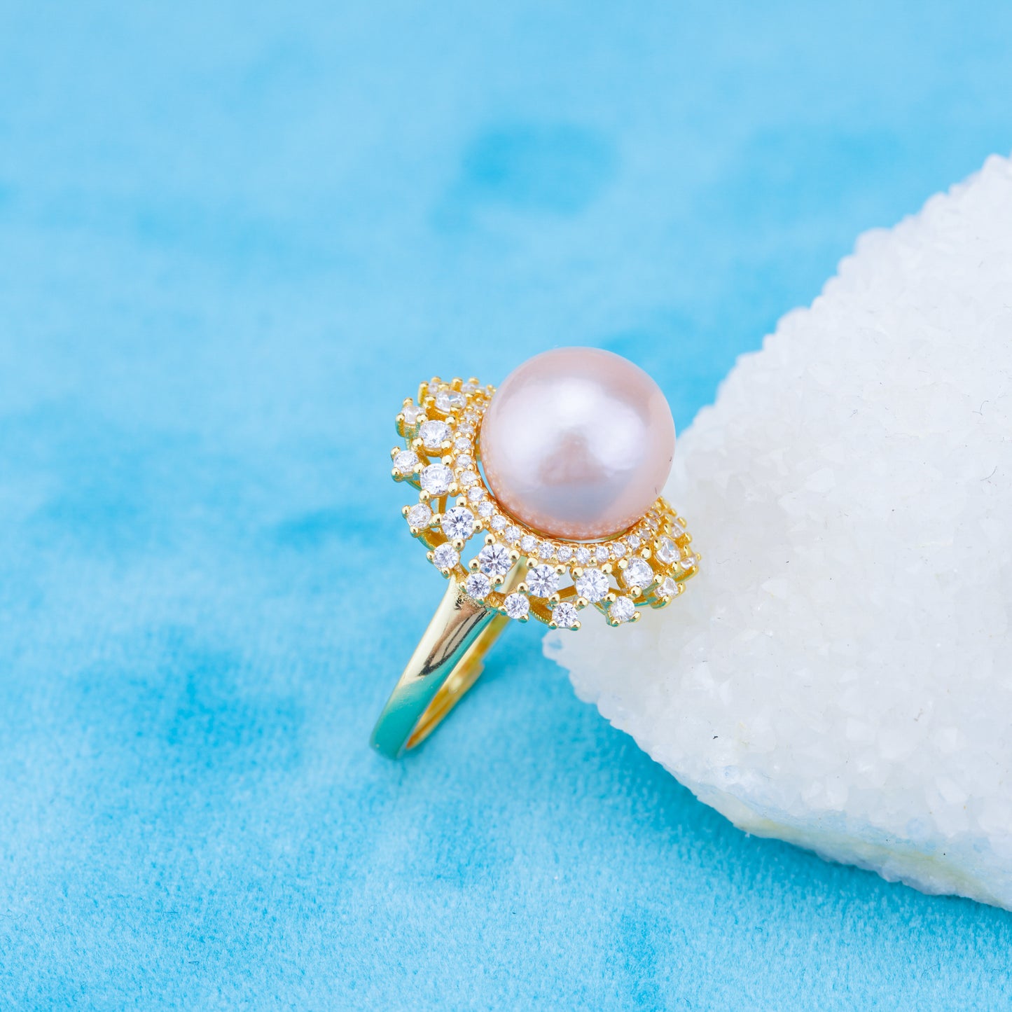 re010928 DIY 9-11mm Natural Freshwater pearl Ring accessory 925 sterling silver Adjustable size engagement ring for women