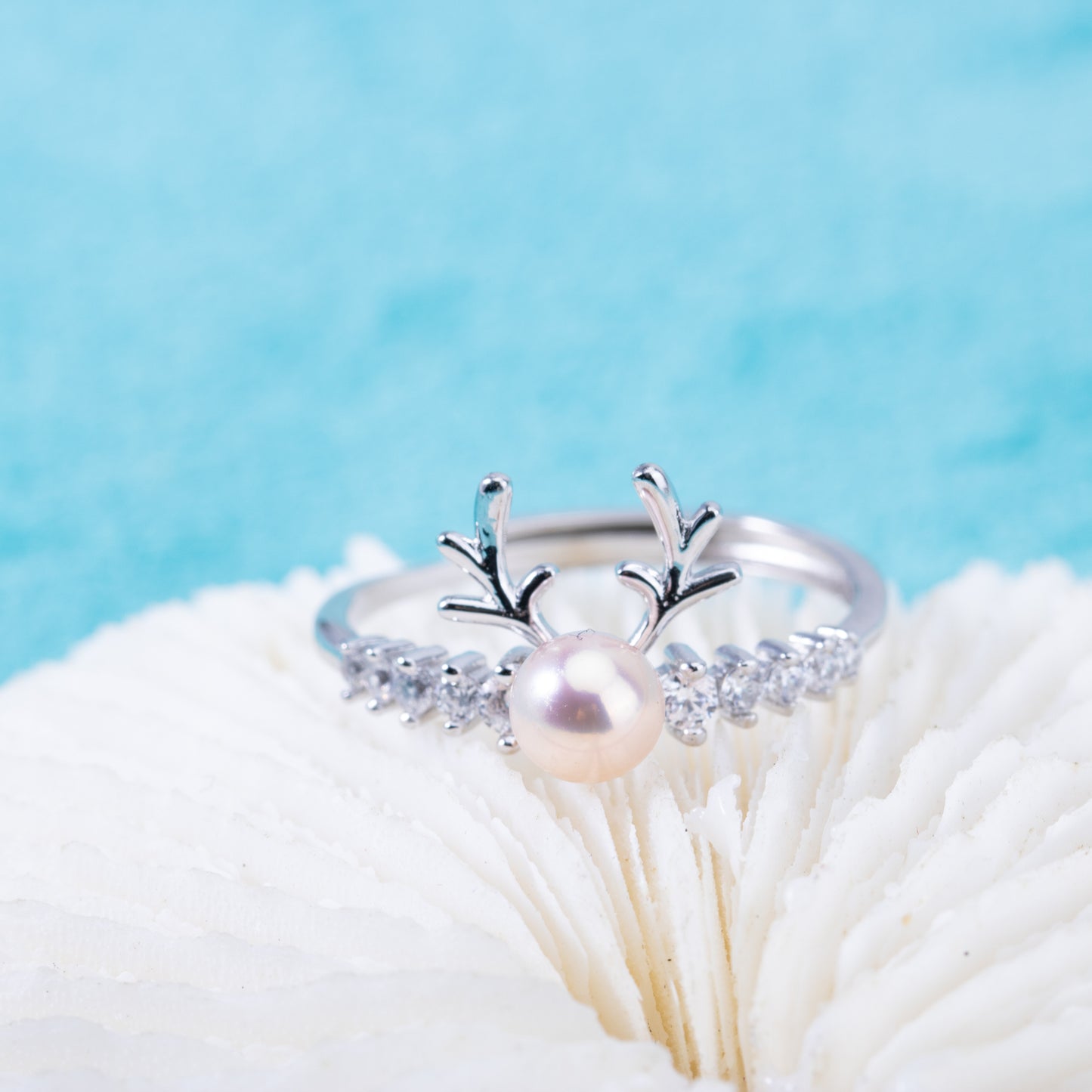 r010886 DIY4-5mm Natural Freshwater pearl Ring accessory 925 sterling silver Adjustable size engagement jewelry ring for women