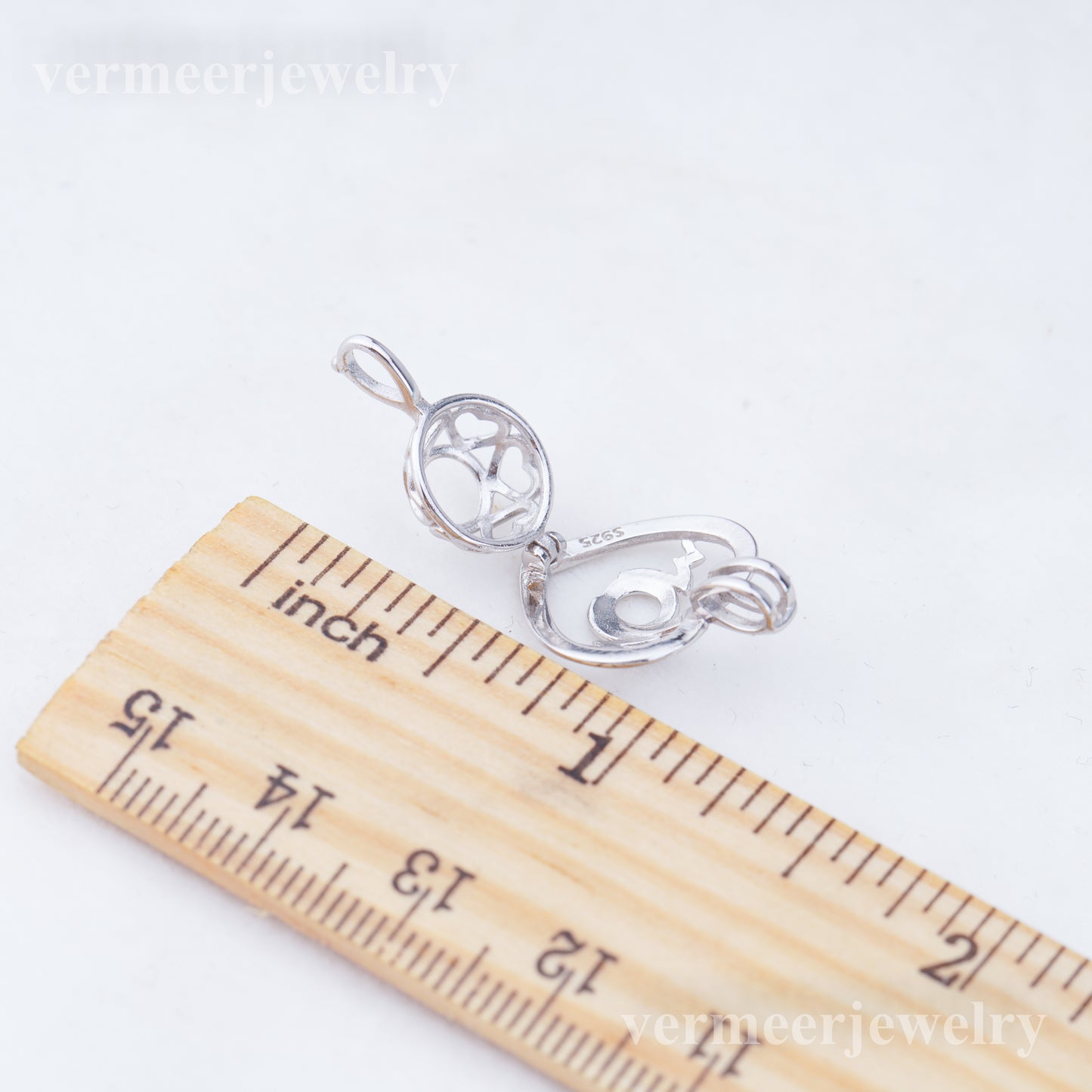 C030122 sterling silver Freshwater pearl cage pendant necklace jewelry locket for pearl party