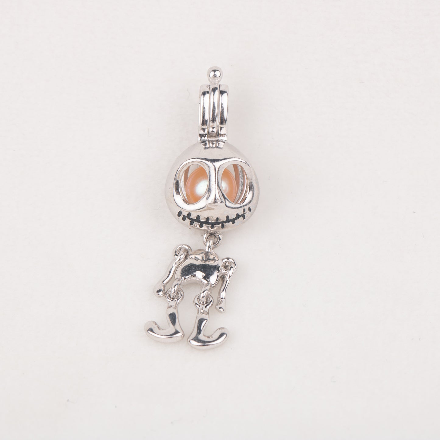 C030077 sterling silver skull shape Freshwater pearl cage pendant necklace jewelry locket for pearl party