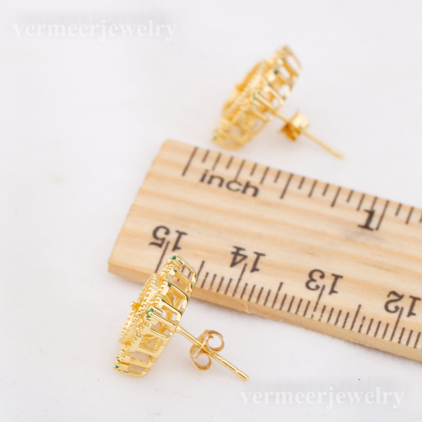 e010895 S925 pearl earring 925 sterling silver DIY 7-8mm Natural Freshwater pearl stud earring for women