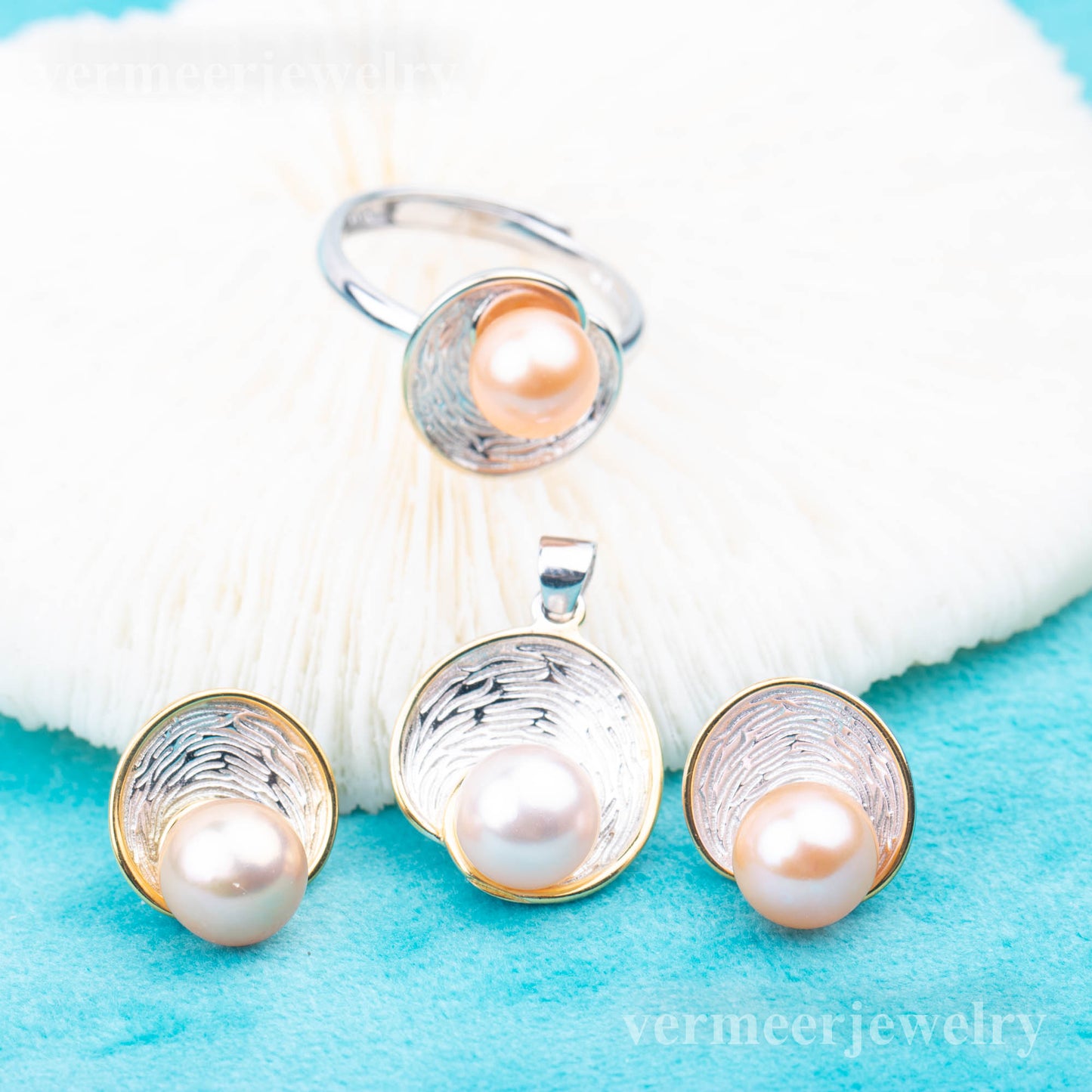 S030047 DIY 7-8mm Natural Freshwater pearl jewelry set 925 sterling silver engagement jewelry necklace for women