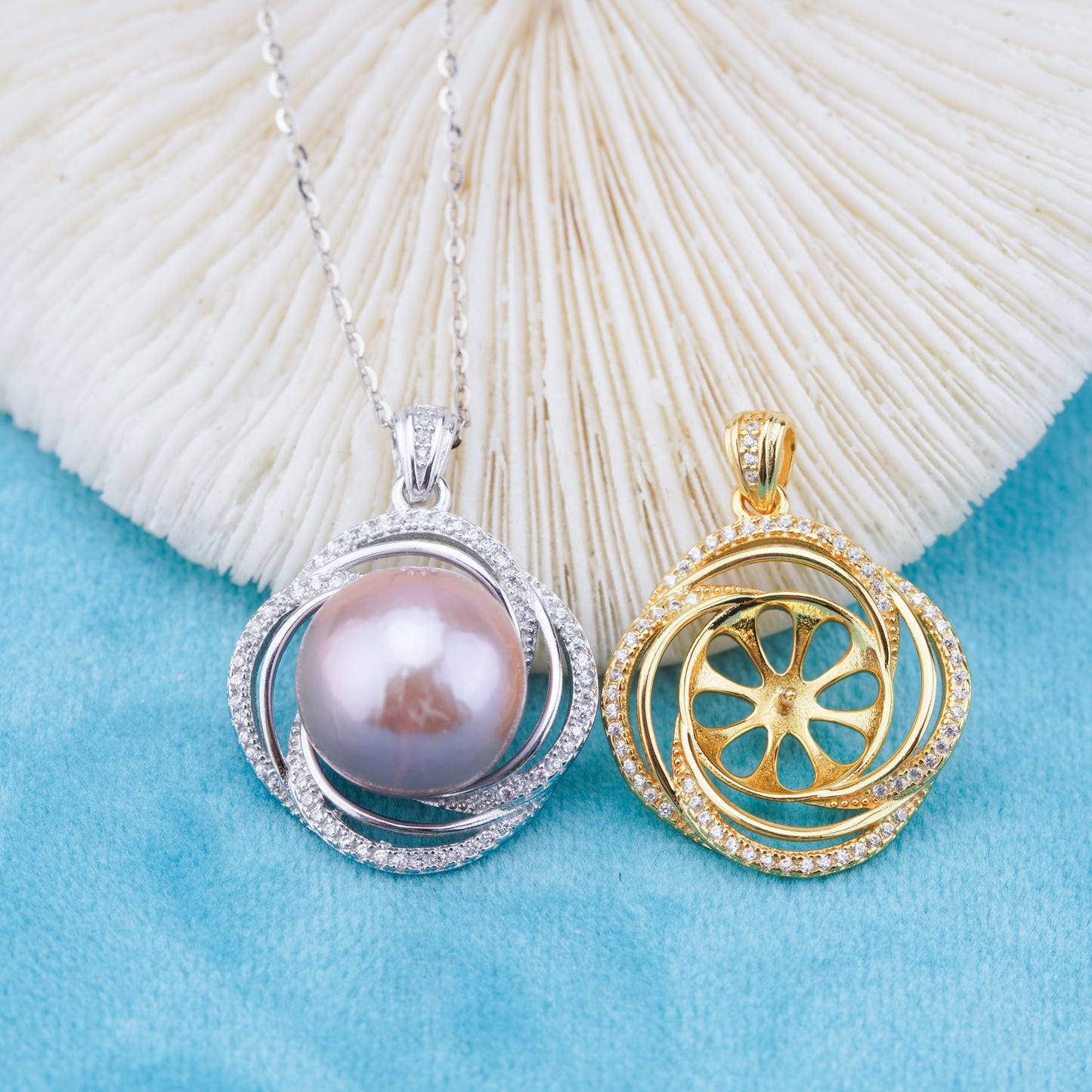 Pe011047 DIY 9-12mm Natural Freshwater pearl pendant accessory 925 sterling silver engagement jewelry necklace for women