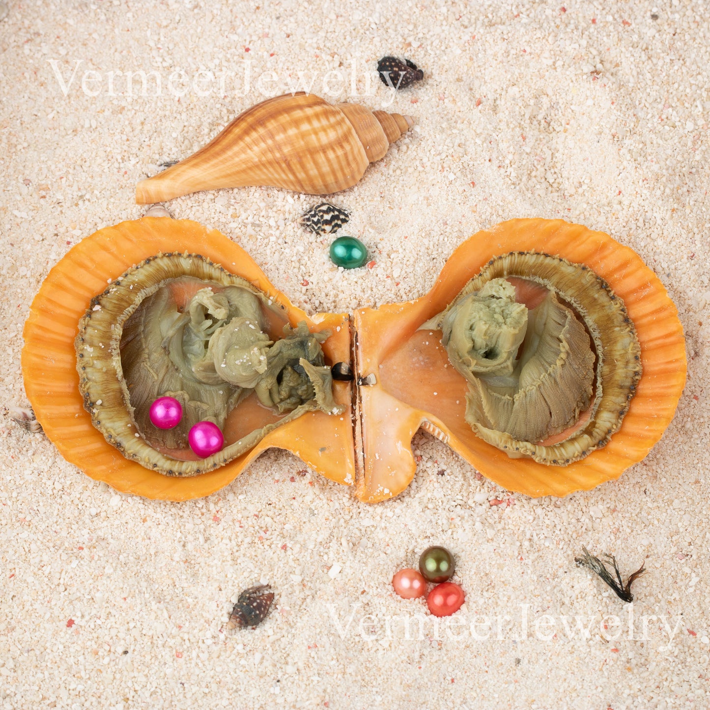 Love Wish Pearl Party Gift Vacuum-packed 6-7mm 4a quality 2 pearl in red oyster Cultured twin red shell