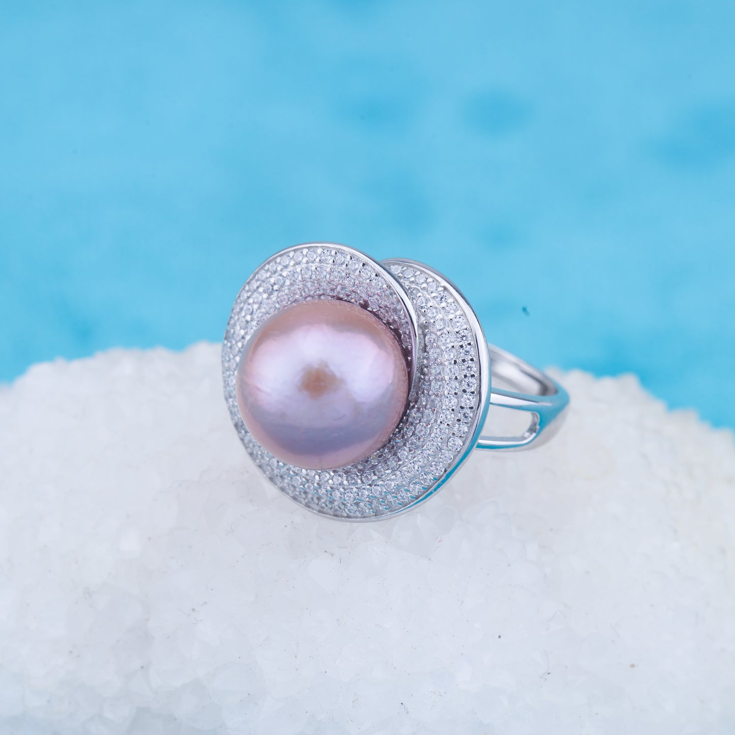 re010971 DIY 9-11mm Natural Freshwater pearl Ring accessory 925 sterling silver Adjustable size engagement ring for women
