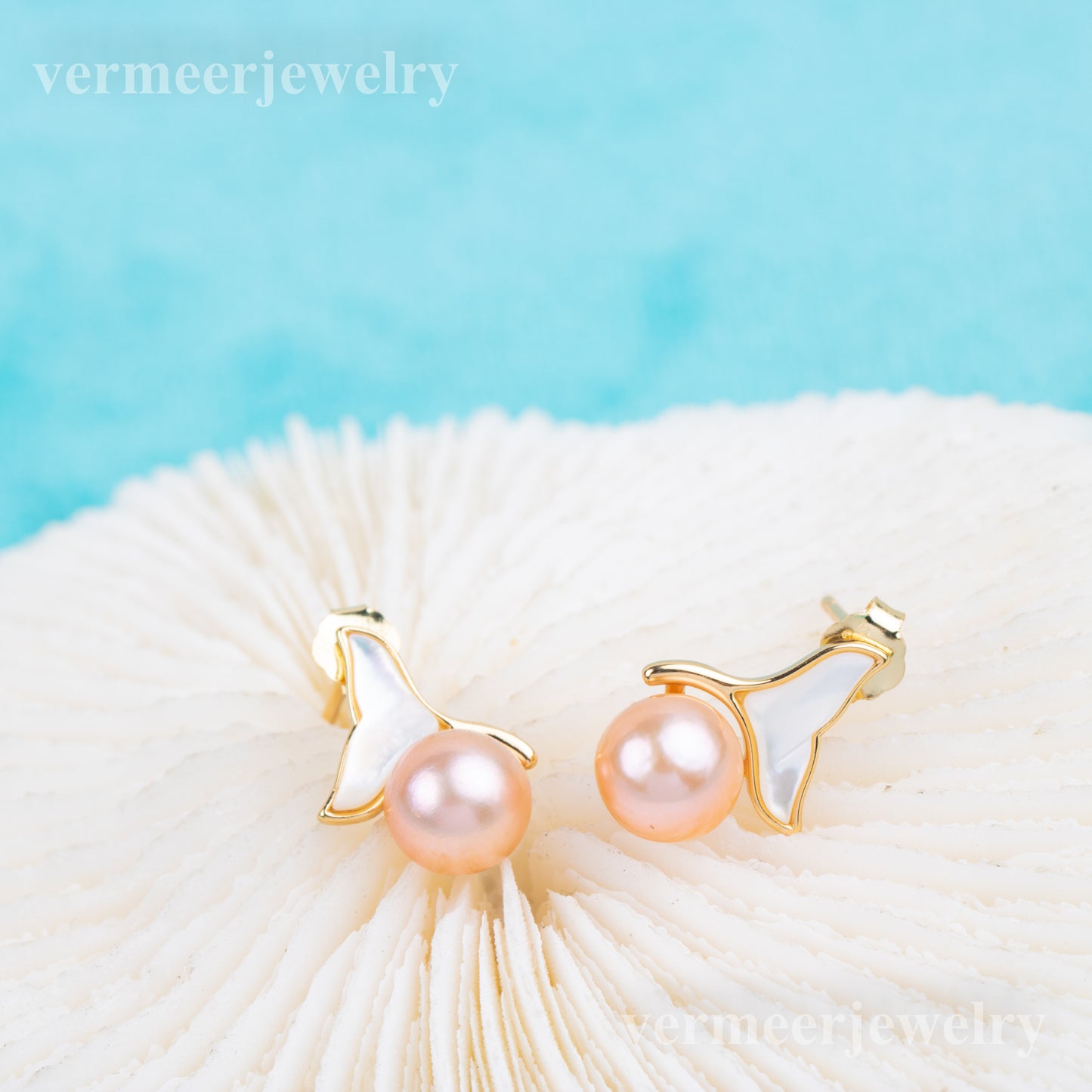 e010797 S925 pearl earring 925 sterling silver DIY 7-8mm Natural Freshwater pearl stud earring for women