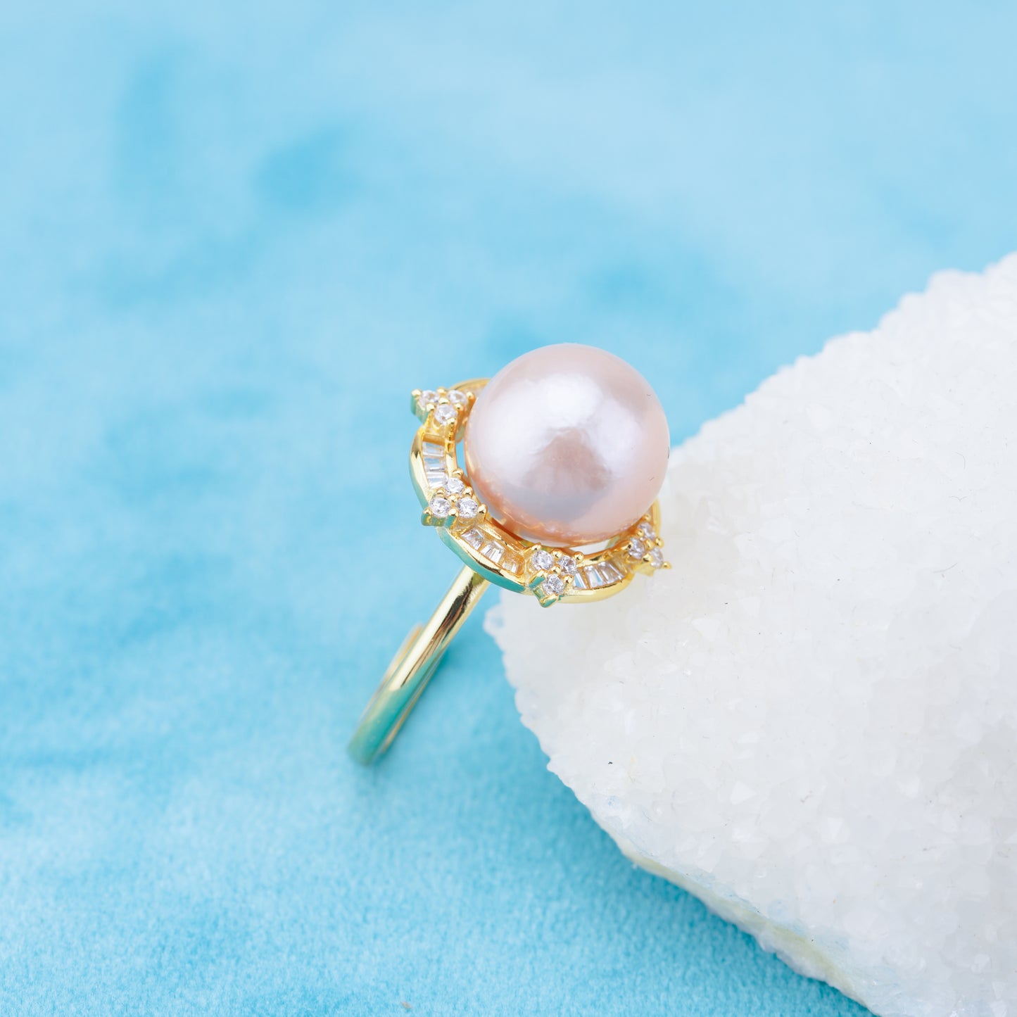 re010941 DIY 9-11mm Natural Freshwater pearl Ring accessory 925 sterling silver Adjustable size engagement ring for women