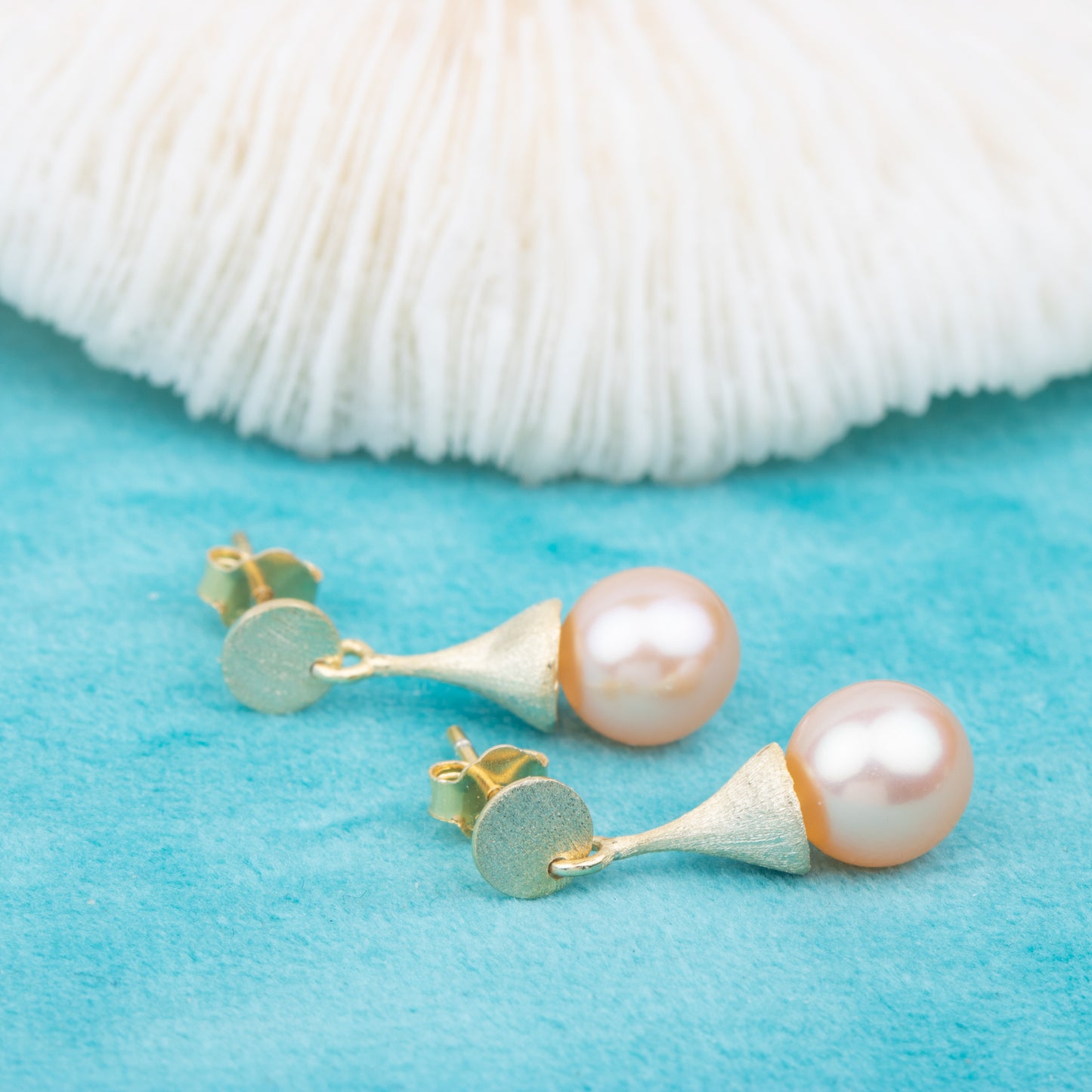 e010756 S925 pearl earring 925 sterling silver DIY 7-8mm Natural Freshwater pearl stud earring for women