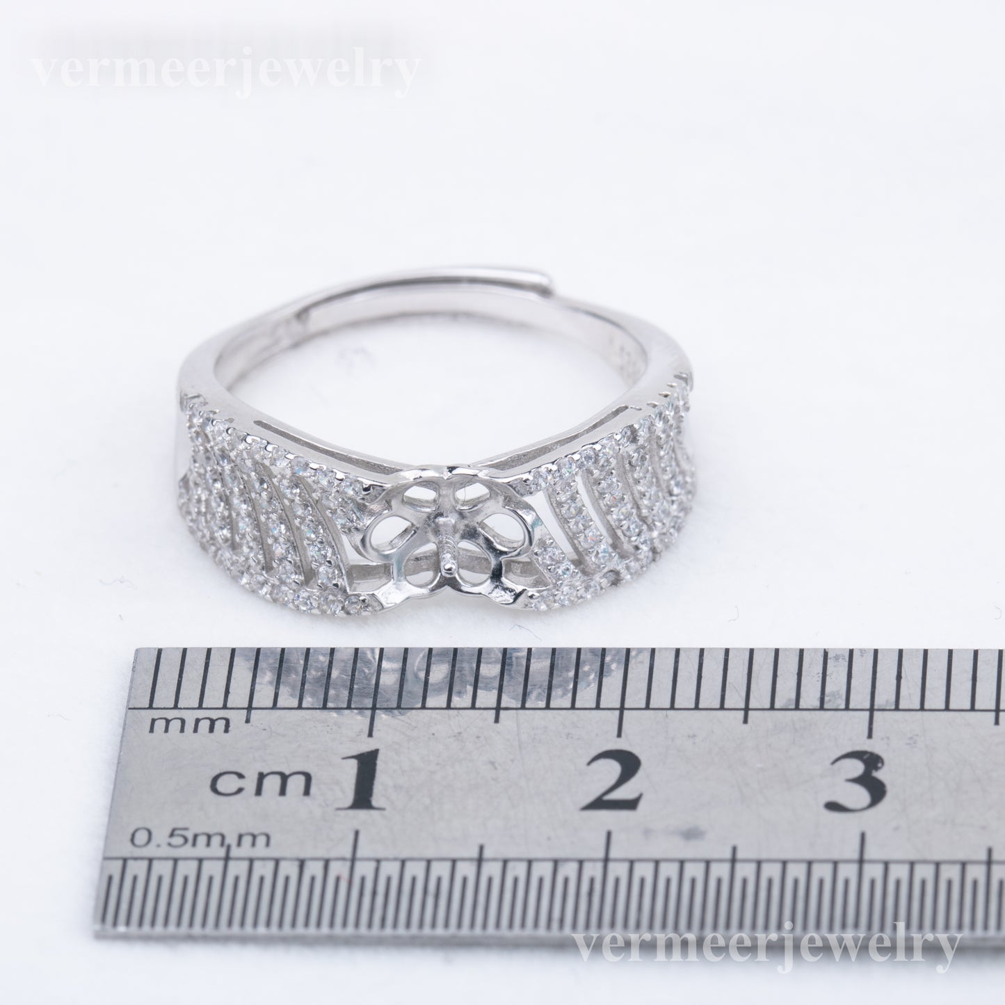 r010811 DIY 7-8mm Natural Freshwater pearl Ring accessory 925 sterling silver Adjustable size engagement jewelry ring for women