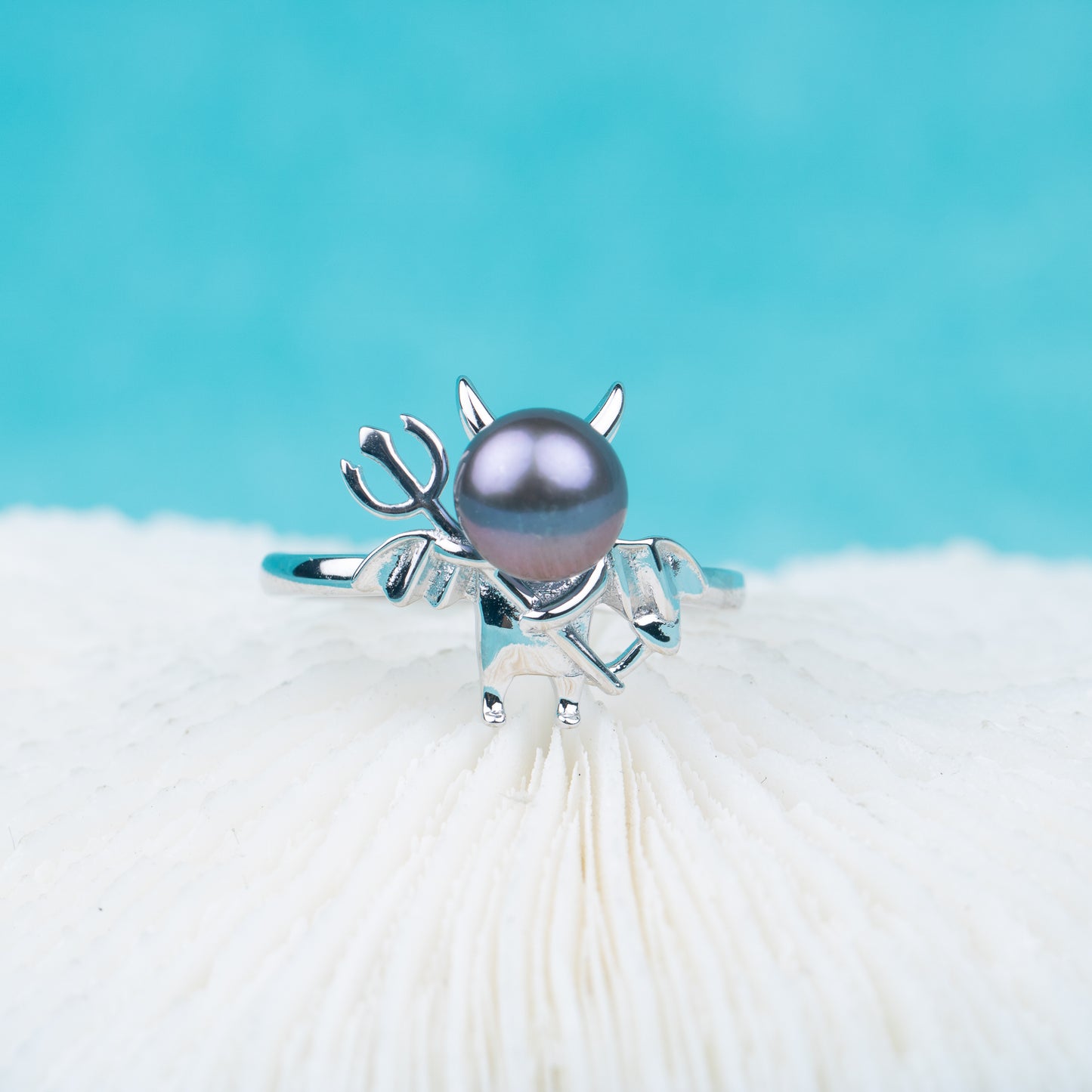 r040563 DIY 7-8mm Natural Freshwater pearl Ring accessory 925 sterling silver Adjustable size engagement jewelry ring for women