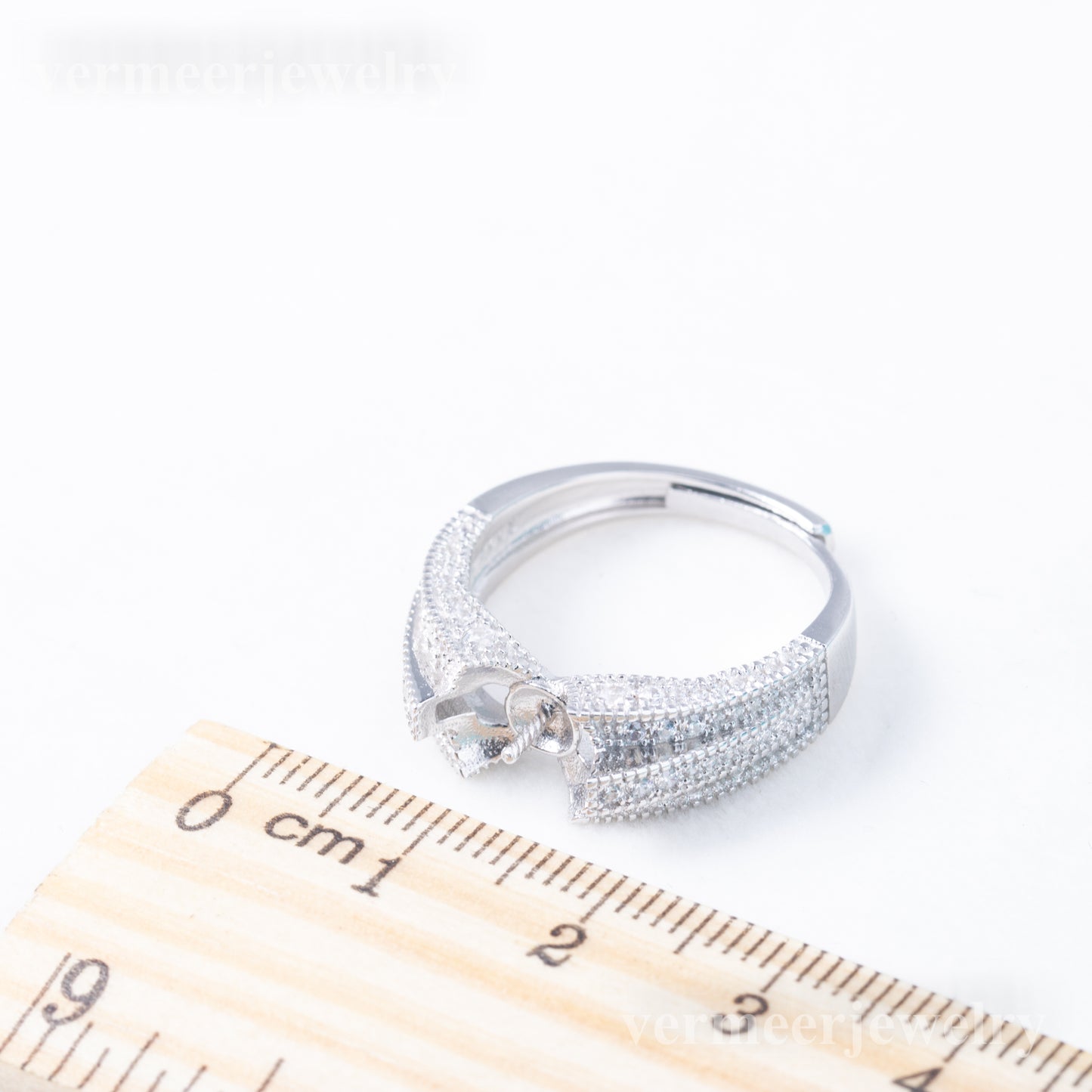 re010880 DIY 9-11mm Natural Freshwater pearl Ring accessory 925 sterling silver Adjustable size engagement ring for women