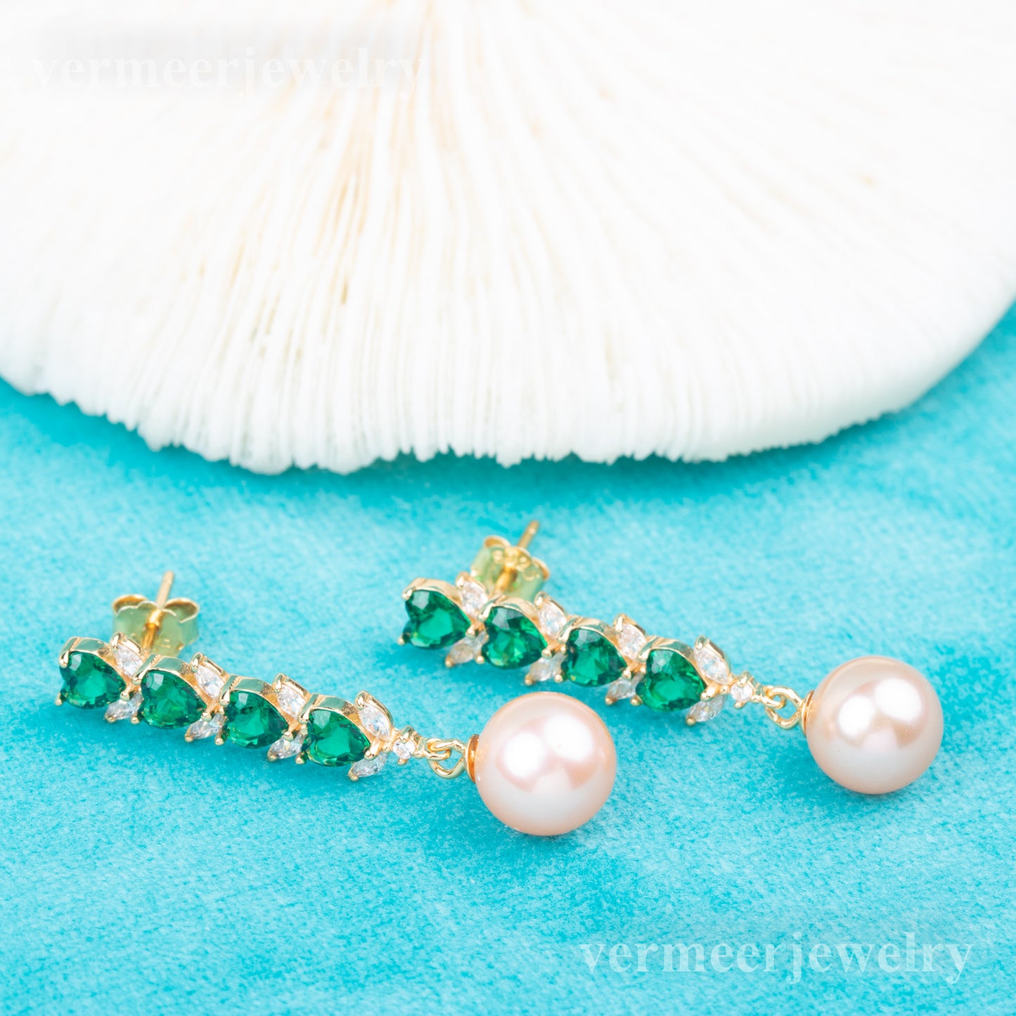 e010819 S925 pearl earring 925 sterling silver DIY 7-8mm Natural Freshwater pearl stud earring for women