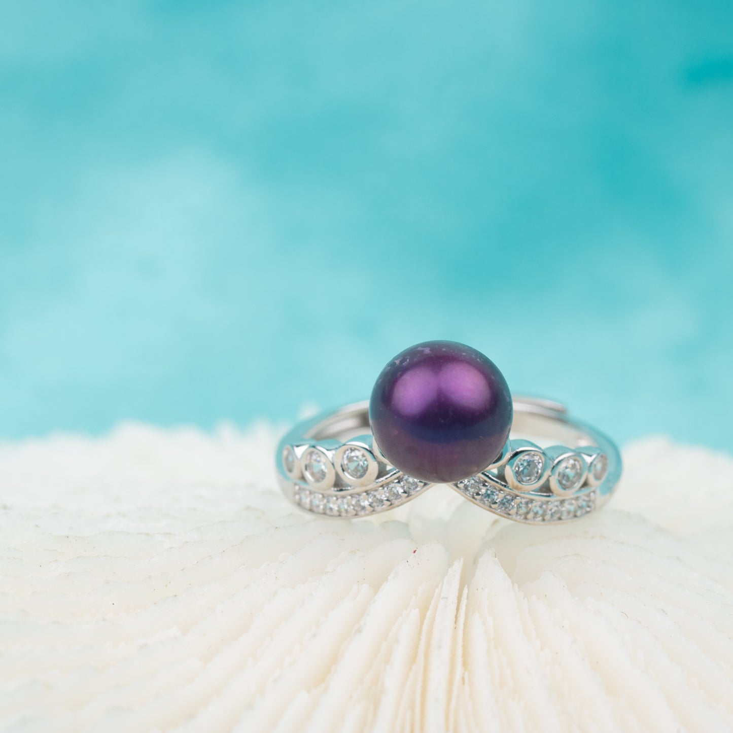 r030588 DIY 7-8mm Natural Freshwater pearl Ring accessory 925 sterling silver Adjustable size engagement jewelry ring for women