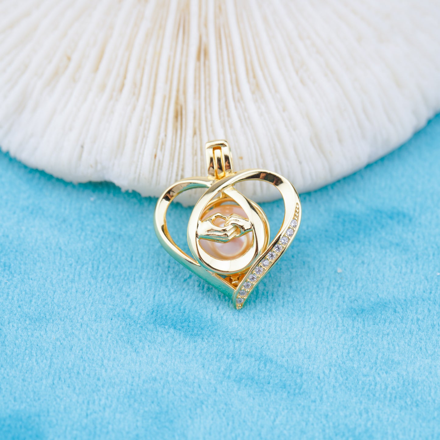 C030125 sterling silver Freshwater pearl cage pendant necklace jewelry locket for pearl party