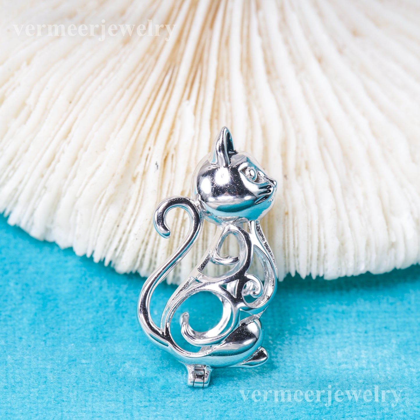 C030137 sterling silver Freshwater pearl cage pendant necklace jewelry locket for pearl party