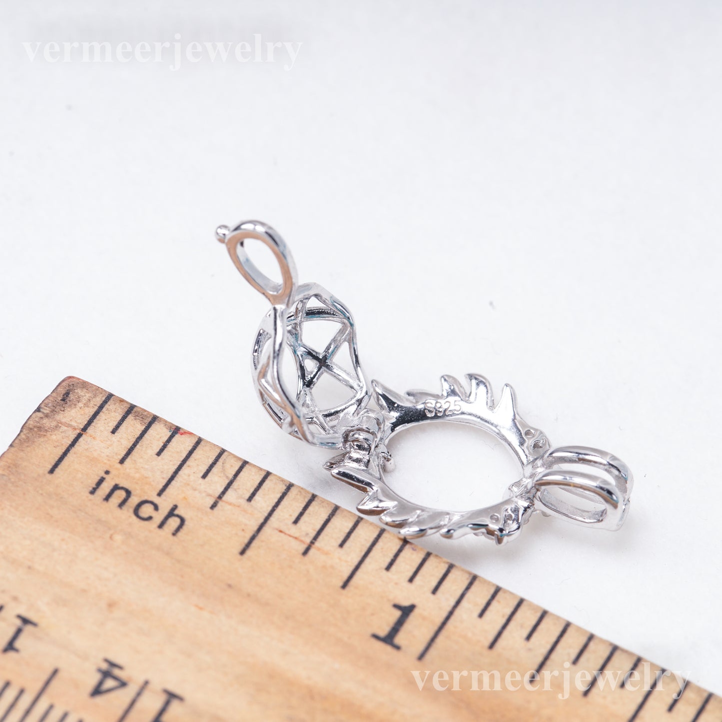 C030142 sterling silver Freshwater pearl cage pendant necklace jewelry locket for pearl party