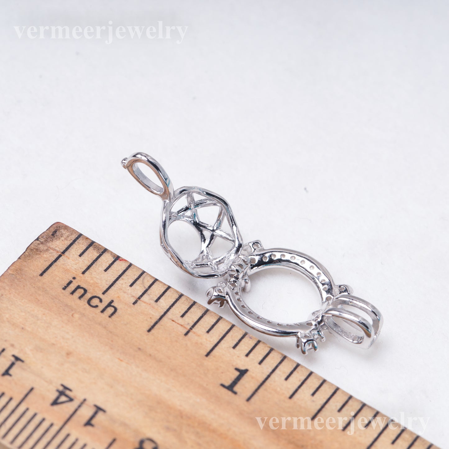 C030147 sterling silver Freshwater pearl cage pendant necklace jewelry locket for pearl party