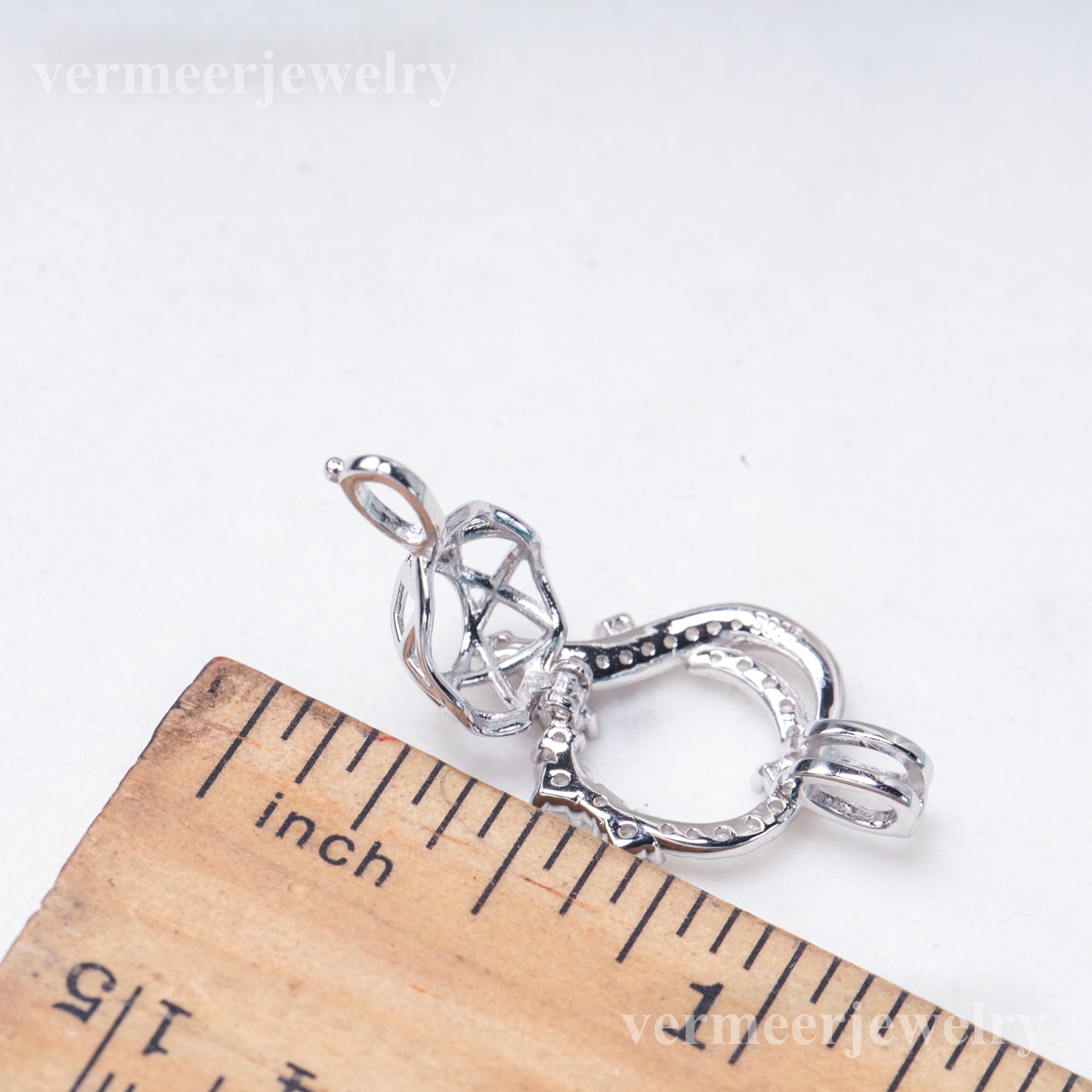 C030150 sterling silver Freshwater pearl cage pendant necklace jewelry locket for pearl party