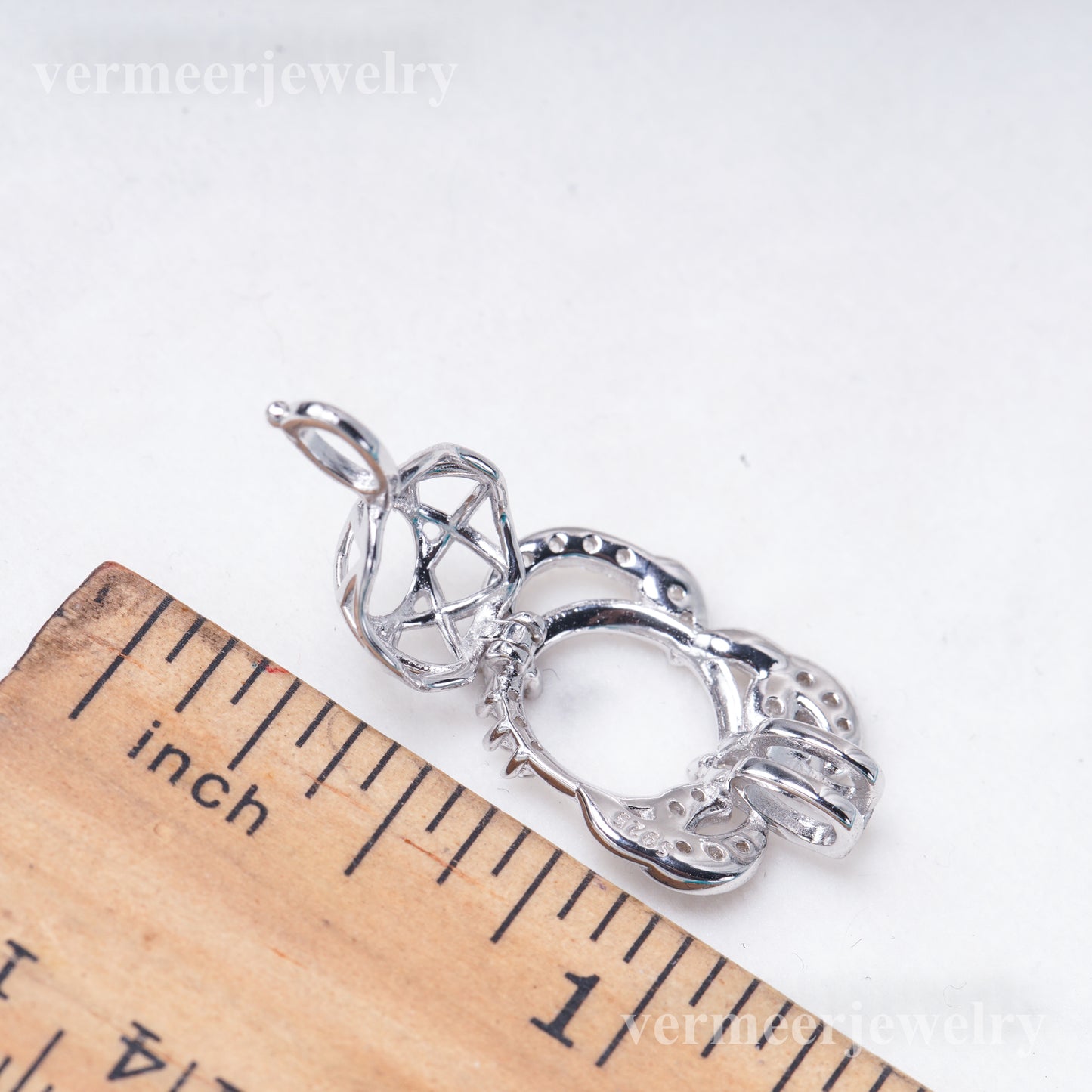 C030153 sterling silver Freshwater pearl cage pendant necklace jewelry locket for pearl party