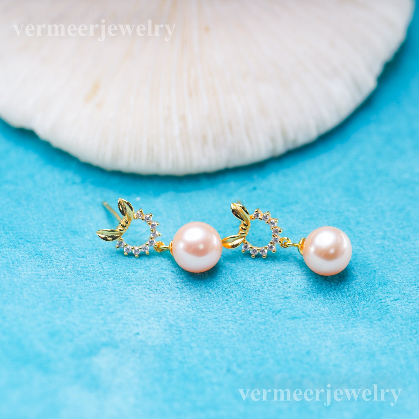 e010900 S925 pearl earring 925 sterling silver DIY 7-8mm Natural Freshwater pearl stud earring for women