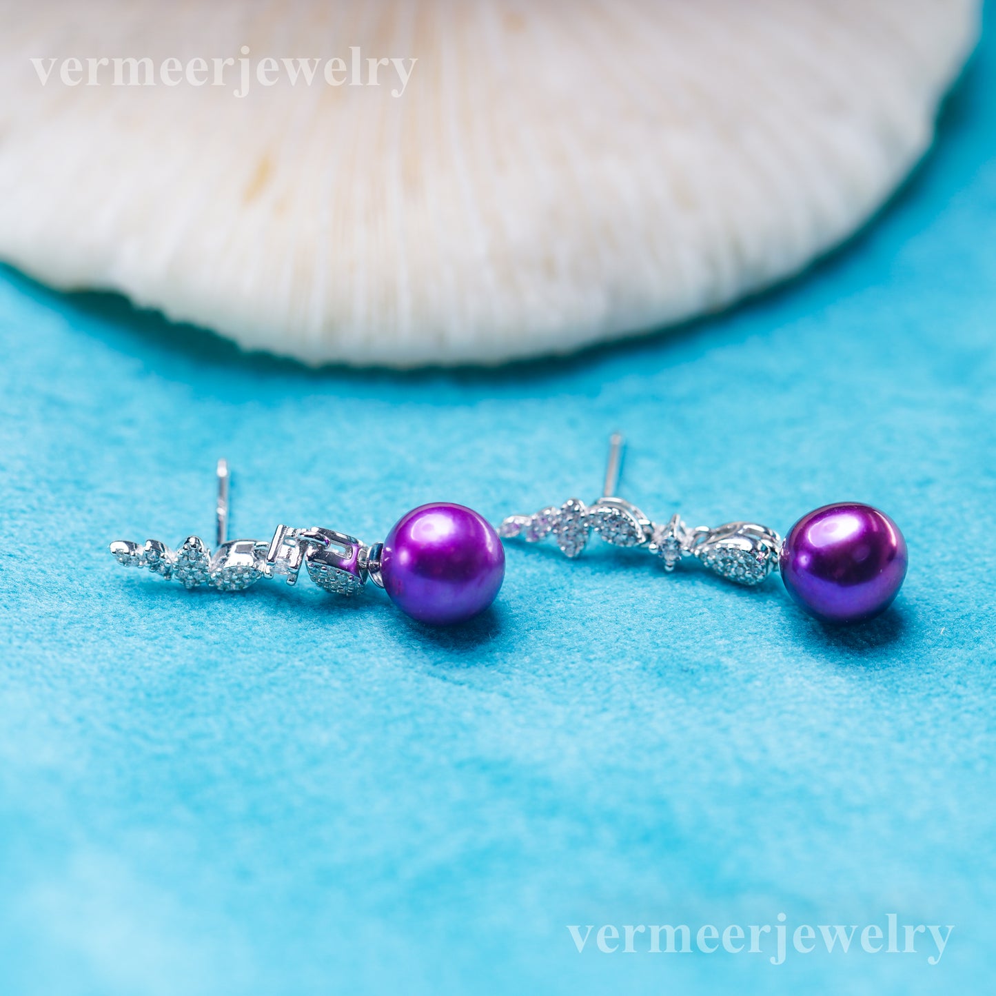 e010906 S925 pearl earring 925 sterling silver DIY 7-8mm Natural Freshwater pearl stud earring for women