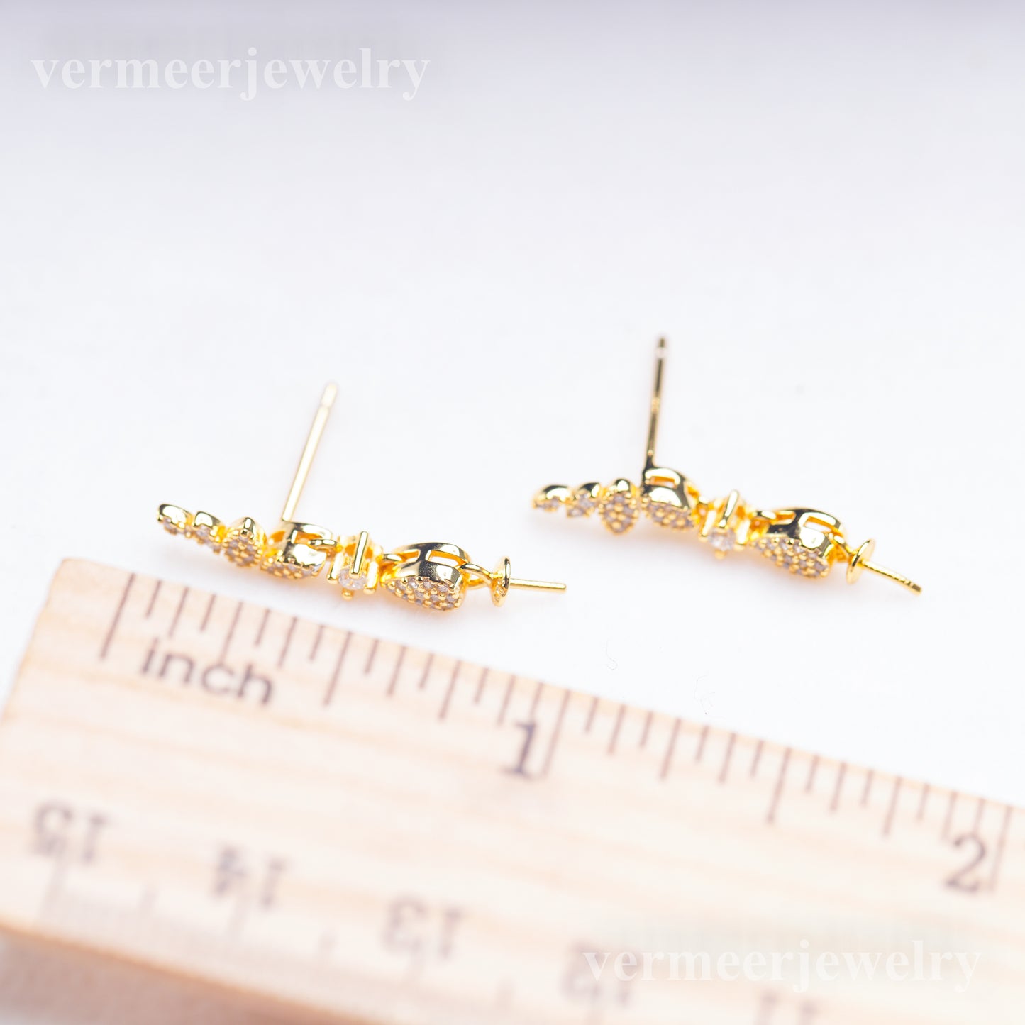 e010906 S925 pearl earring 925 sterling silver DIY 7-8mm Natural Freshwater pearl stud earring for women