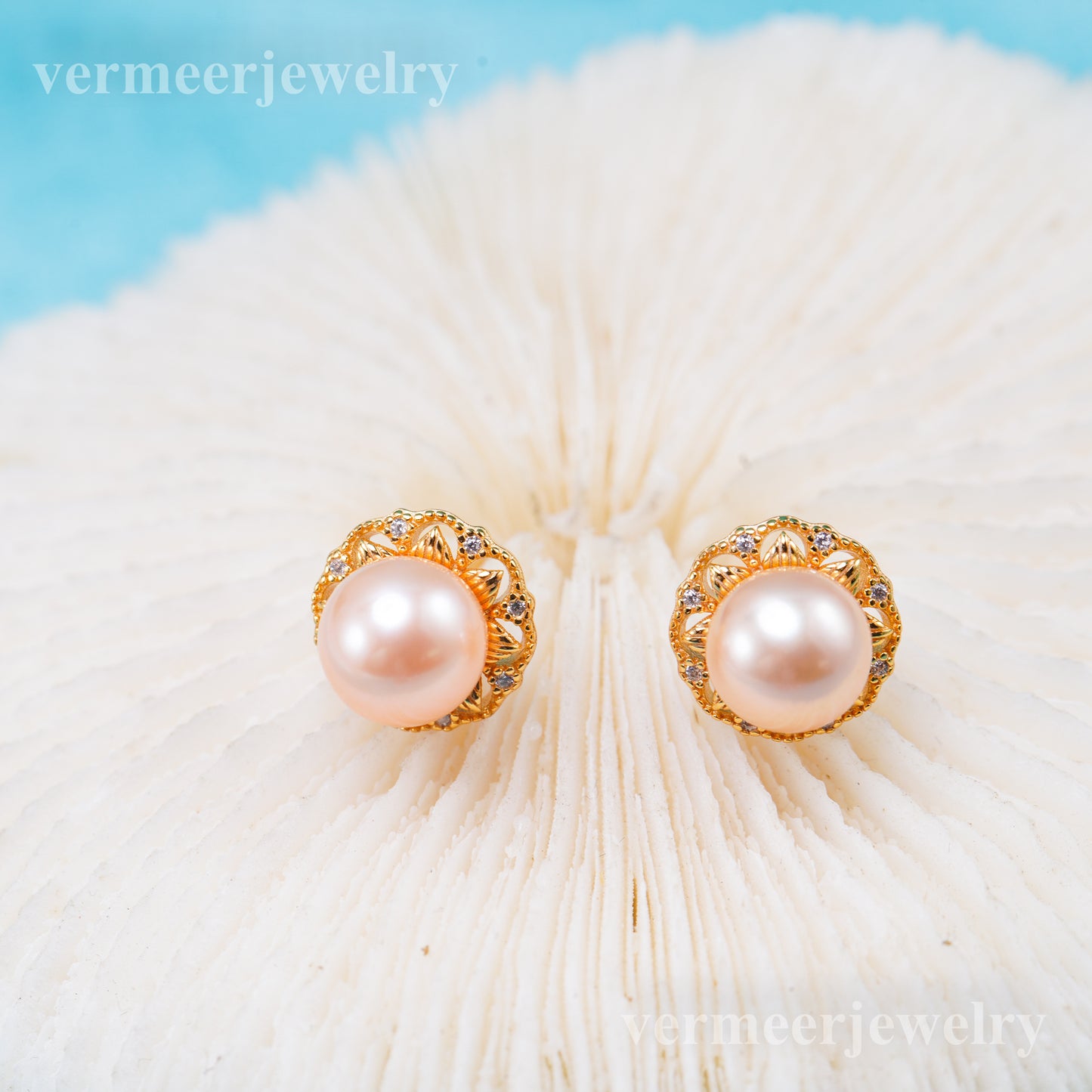 e010924 S925 pearl earring 925 sterling silver DIY 7-8mm Natural Freshwater pearl stud earring for women