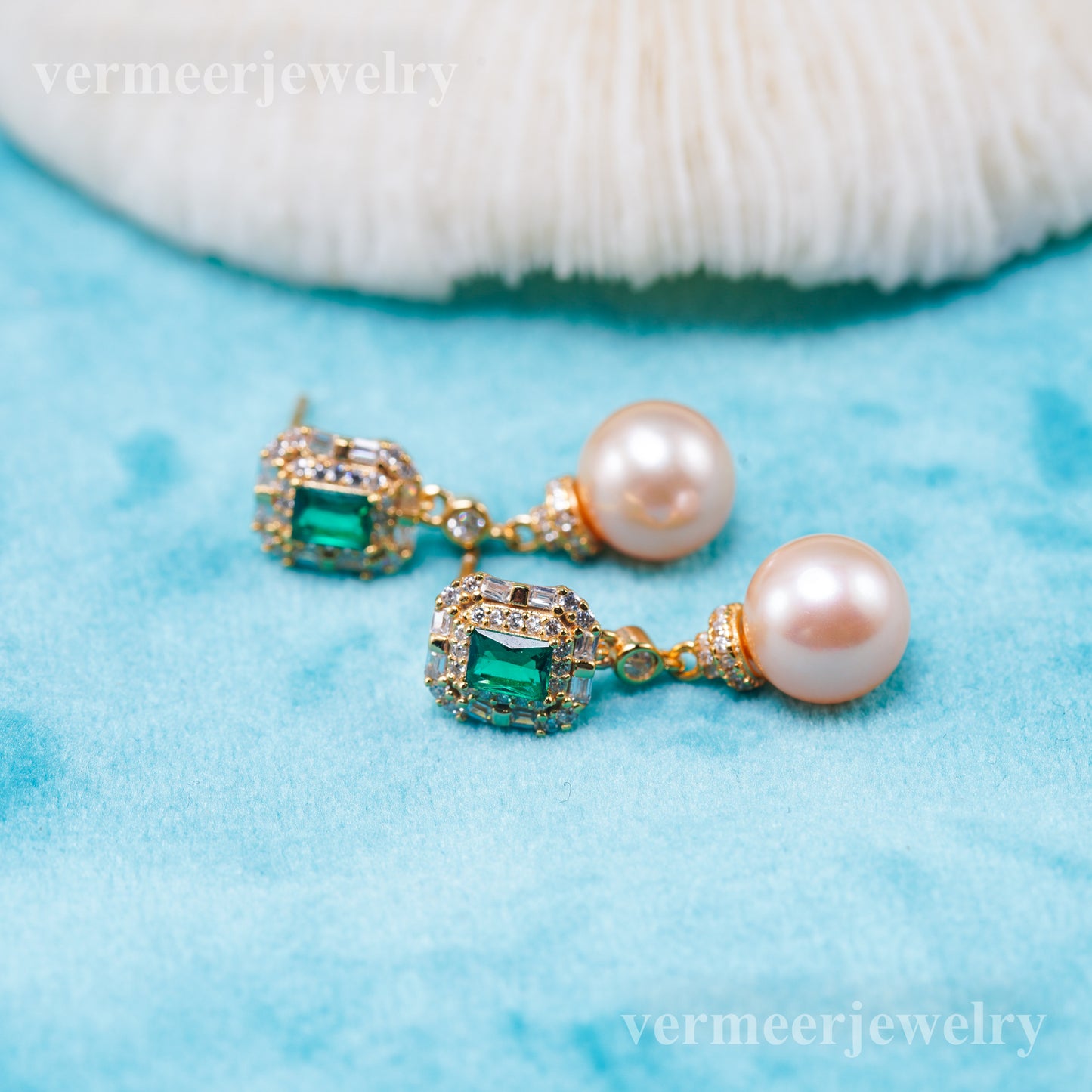 e010930 S925 pearl earring 925 sterling silver DIY 7-8mm Natural Freshwater pearl stud earring for women