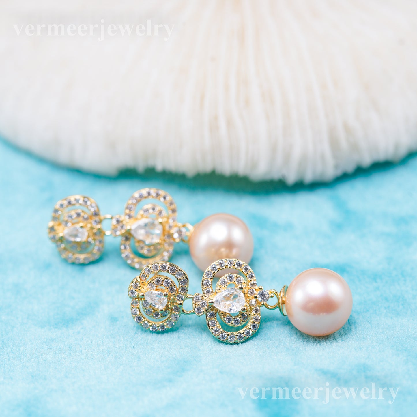 e010933 S925 pearl earring 925 sterling silver DIY 7-8mm Natural Freshwater pearl stud earring for women