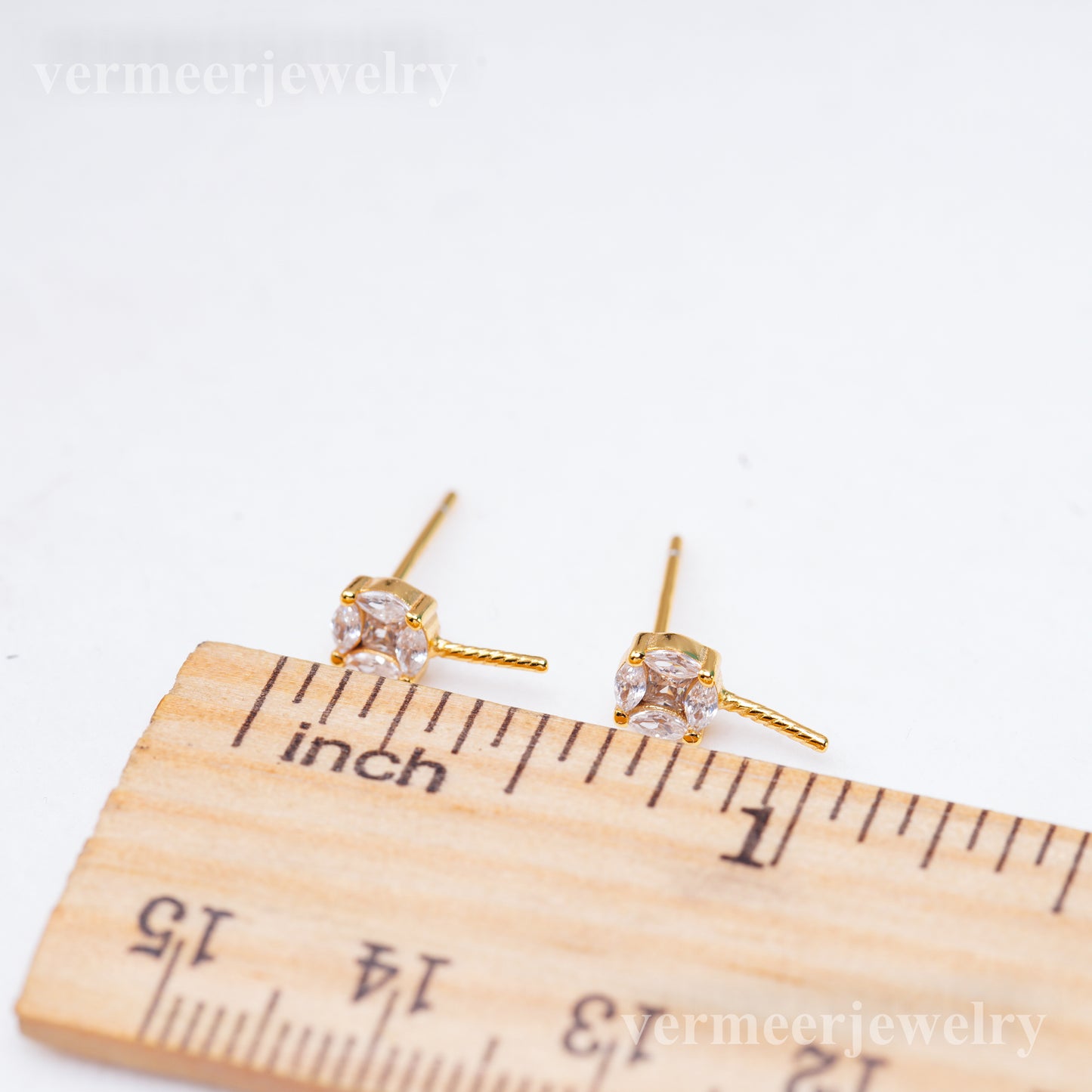 e010934 S925 pearl earring 925 sterling silver DIY 7-8mm Natural Freshwater pearl stud earring for women