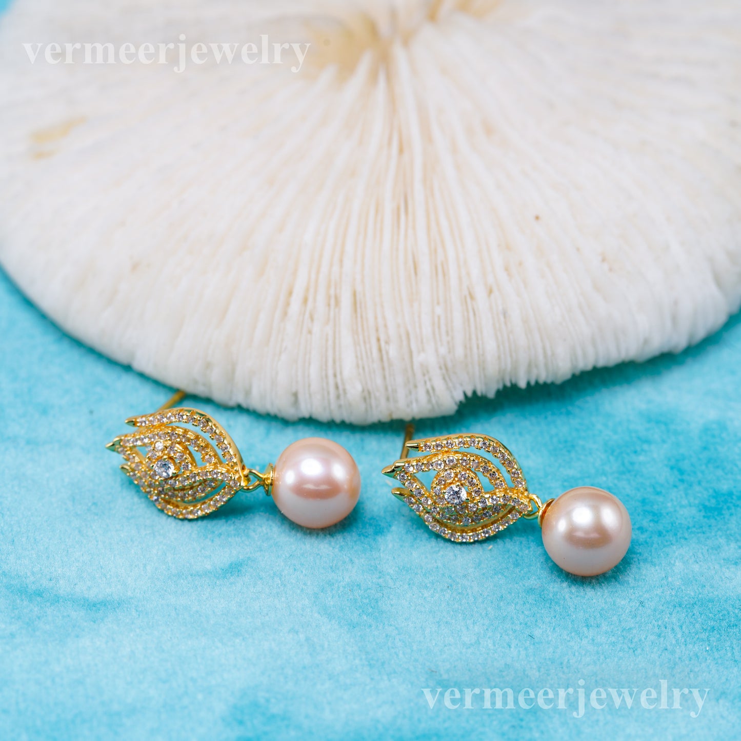 e010946 S925 pearl earring 925 sterling silver DIY 7-8mm Natural Freshwater pearl stud earring for women