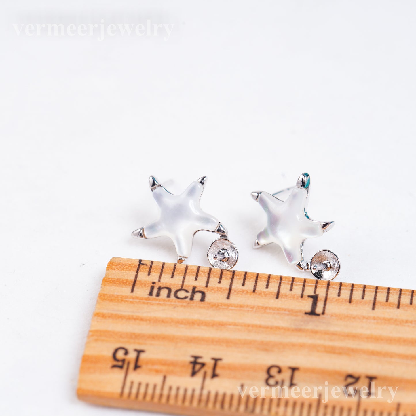 e010954 S925 pearl earring 925 sterling silver DIY 7-8mm Natural Freshwater pearl stud earring for women