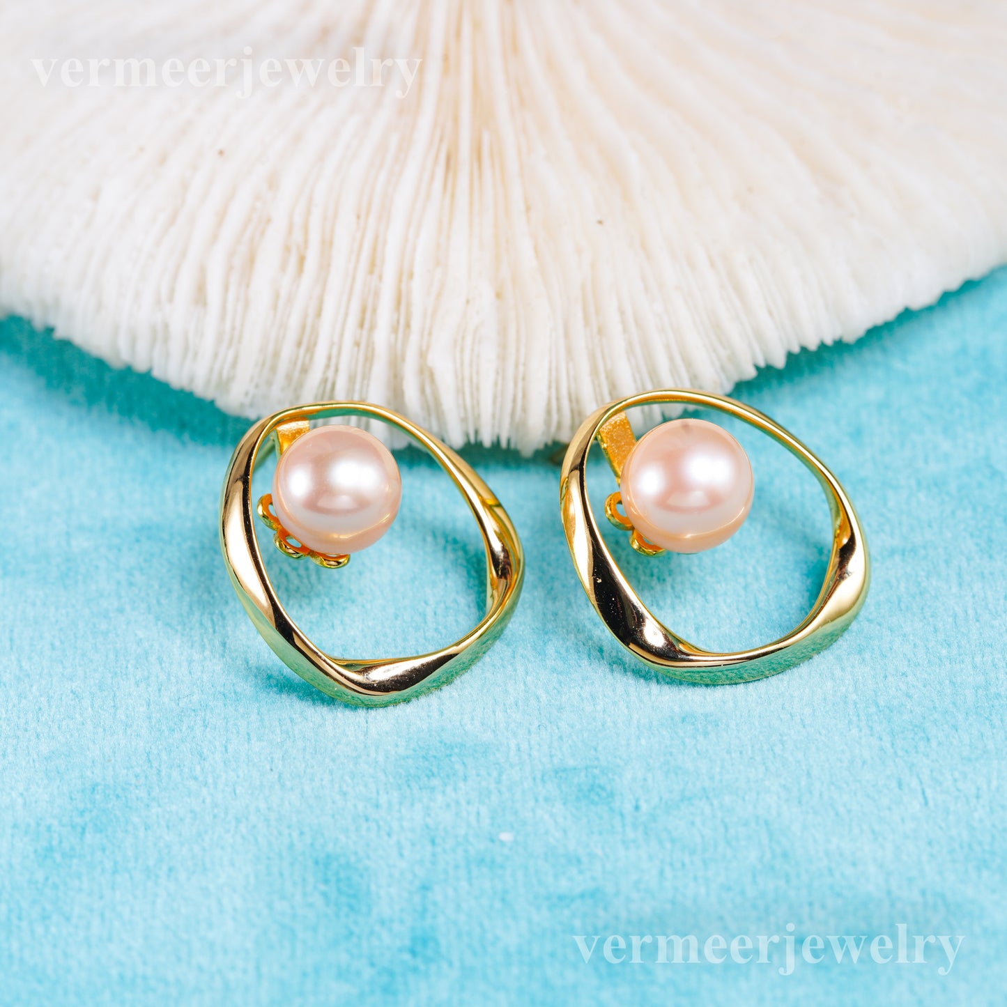 e010957 S925 pearl earring 925 sterling silver DIY 7-8mm Natural Freshwater pearl stud earring for women